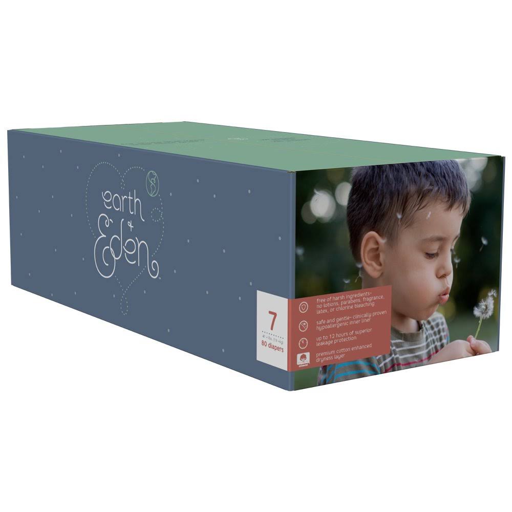 Earth + Eden Baby Diapers, Size 7, 80 Count dersya