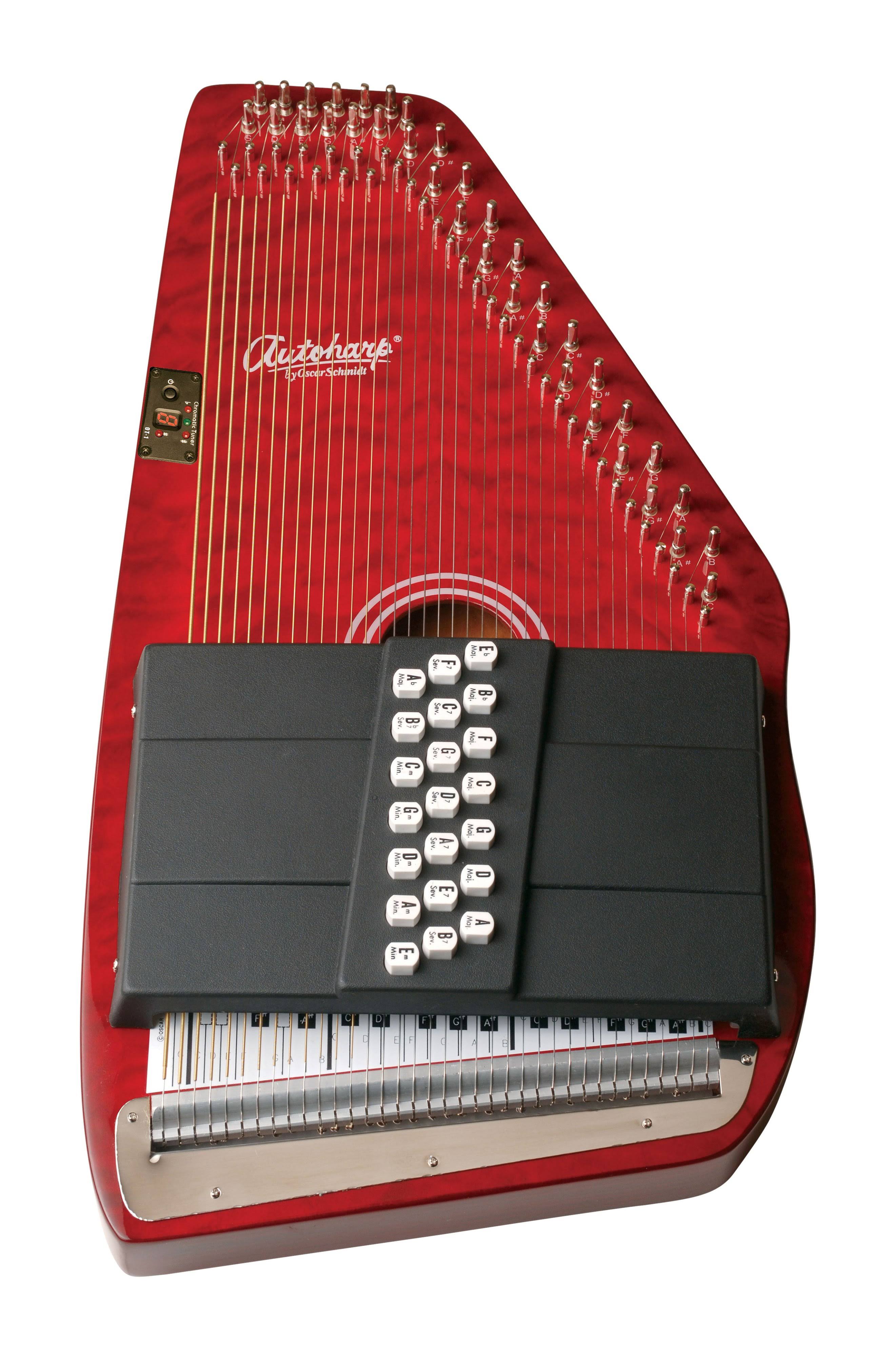 Oscar Schmidt OS21CQTR Autoharp Red dersya