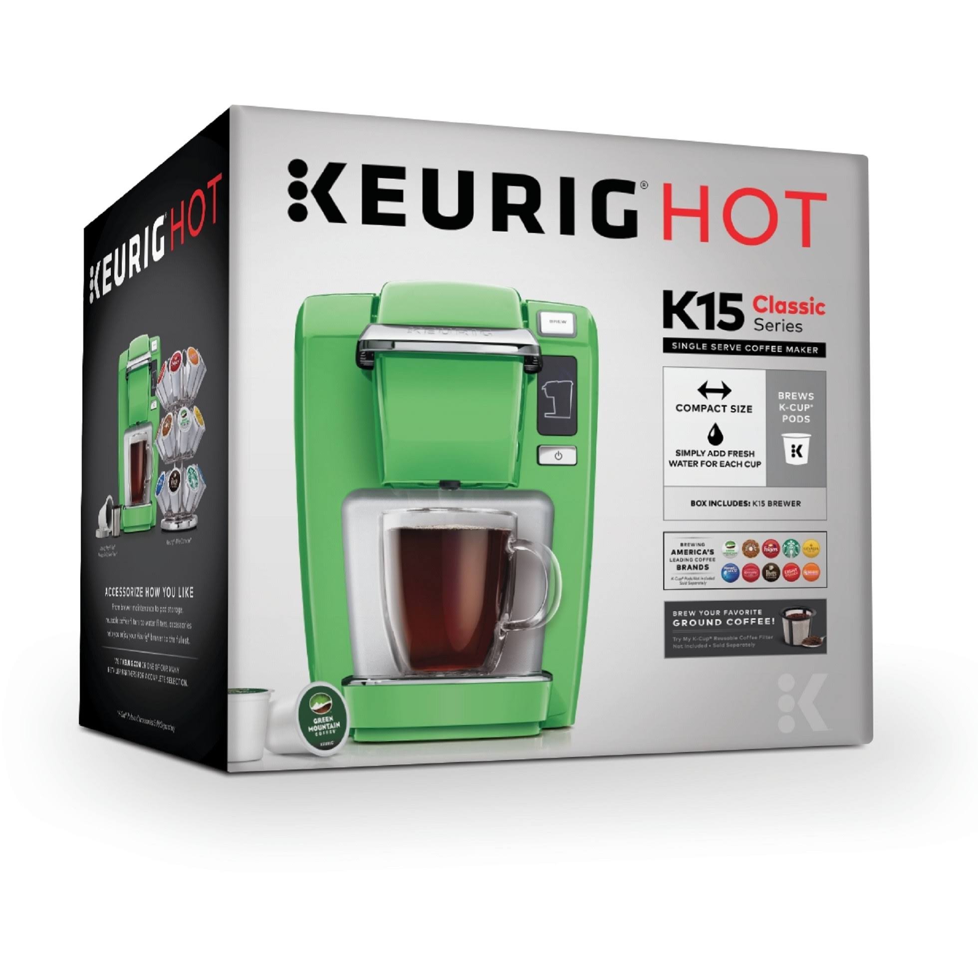 Keurig KMini K15 SingleServe KCup Pod Coffee Maker, Greenery dersya