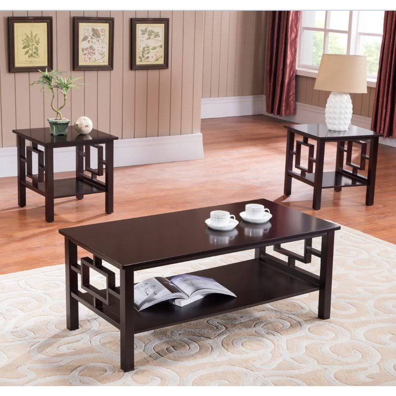 K & B Furniture T92 3 Piece Cocktail and End Table Set dersya