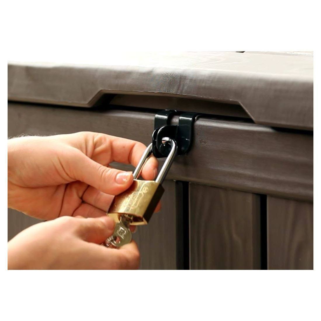 Keter Glenwood Outdoor Plastic Deck Storage Box 101 Gal Brown dersya