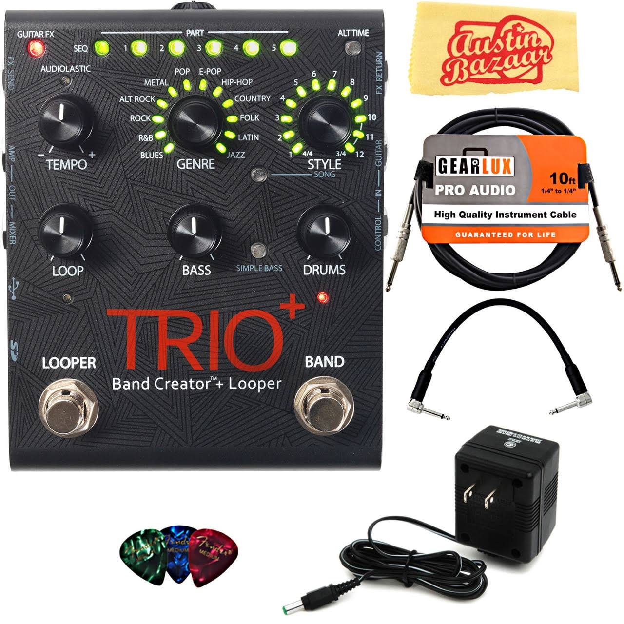 DigiTech Trio+ Band Creator + Looper Pedal w/ Power Supply dersya
