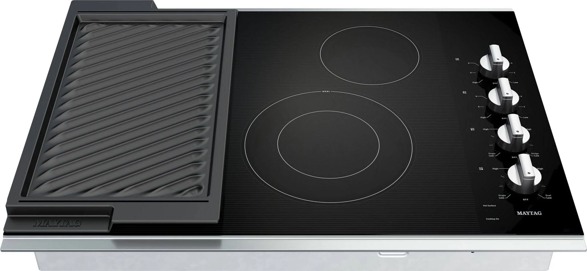 Maytag MEC8830HS 30Inch Electric Cooktop with Reversible Grill and