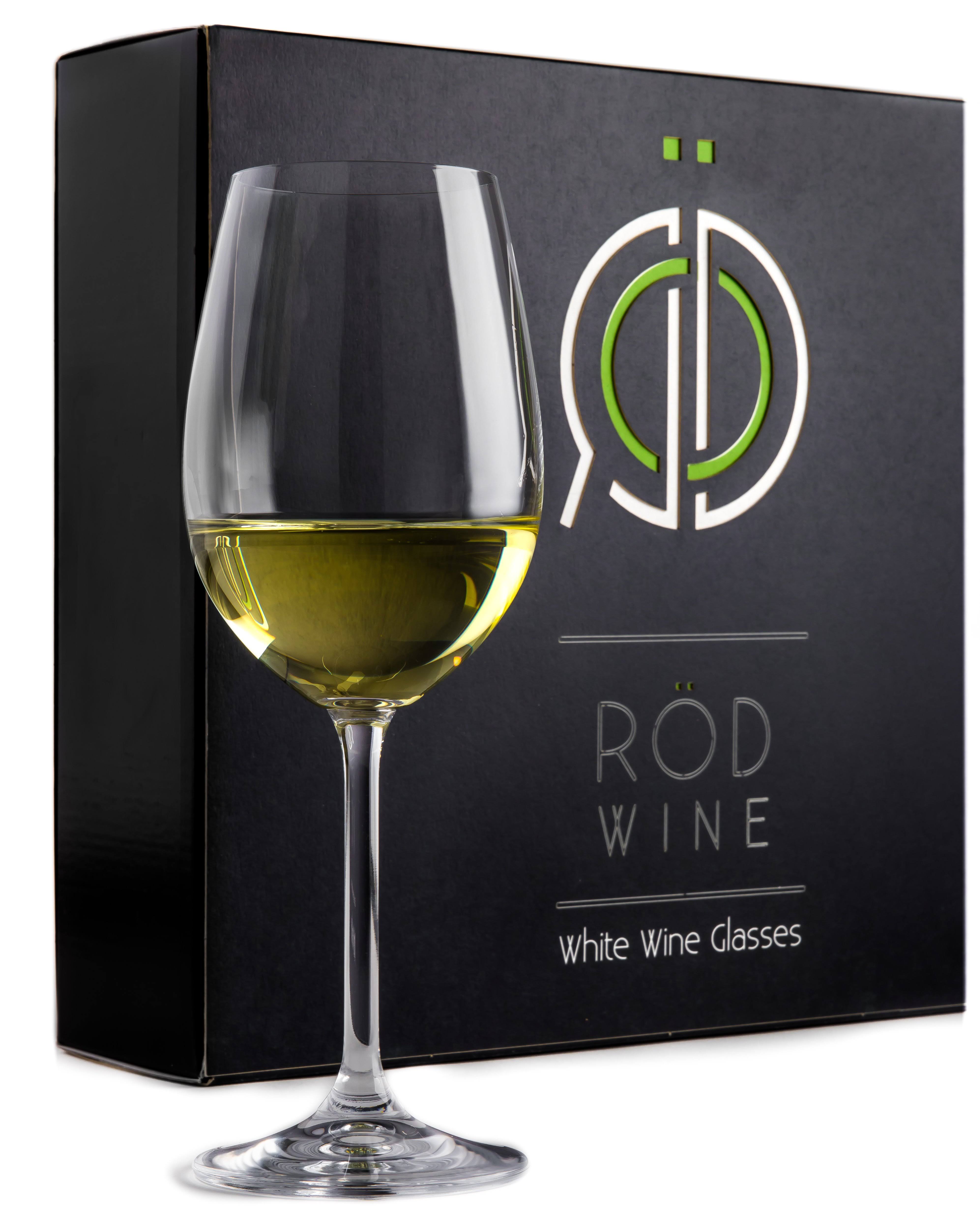 Rod Wine Titanium Lead Free Crystal White Wine Glasses Set of 3 12 oz Giftbox dersya