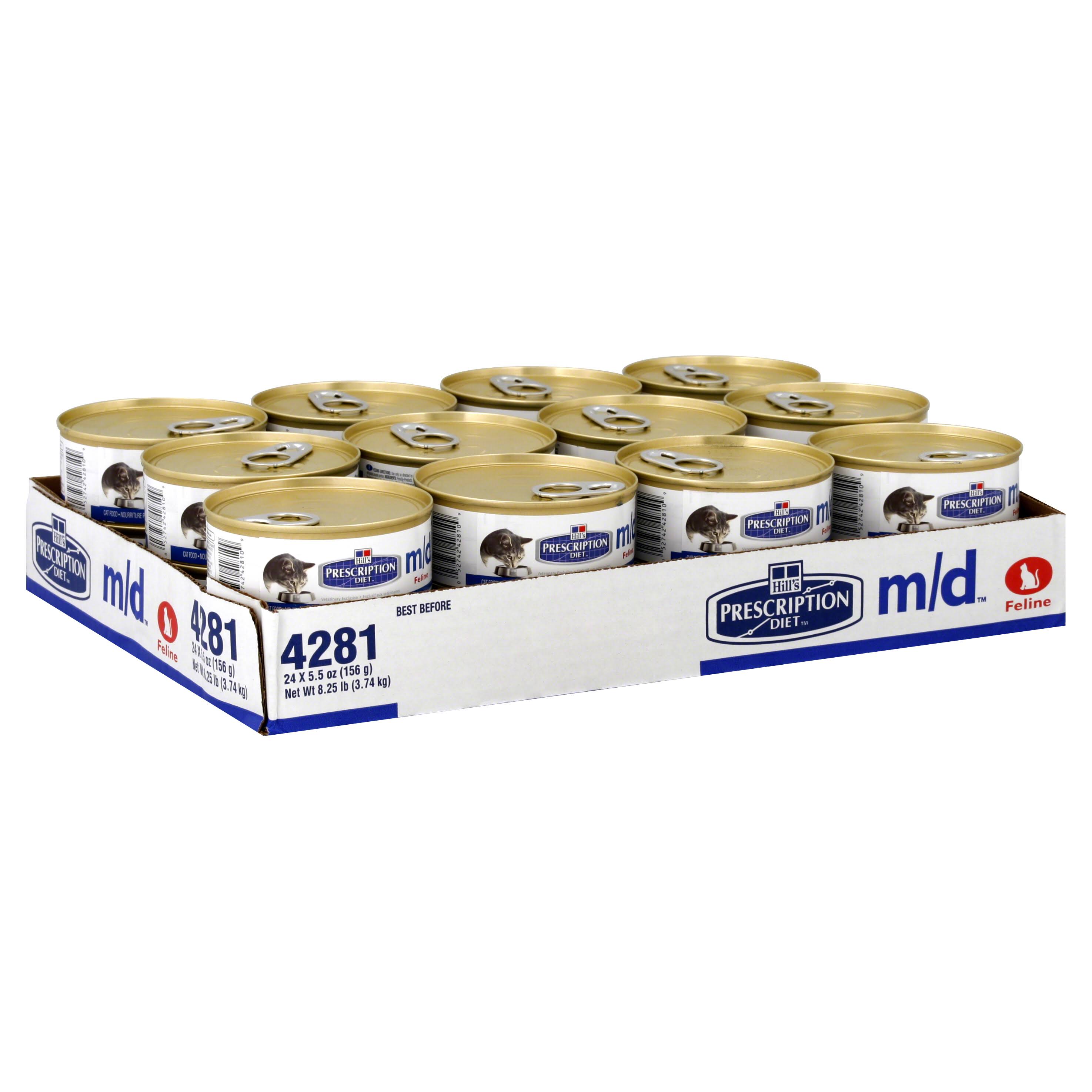 Prescription Diet m/d Cat Food 24 pack, 5.5 oz cans dersya