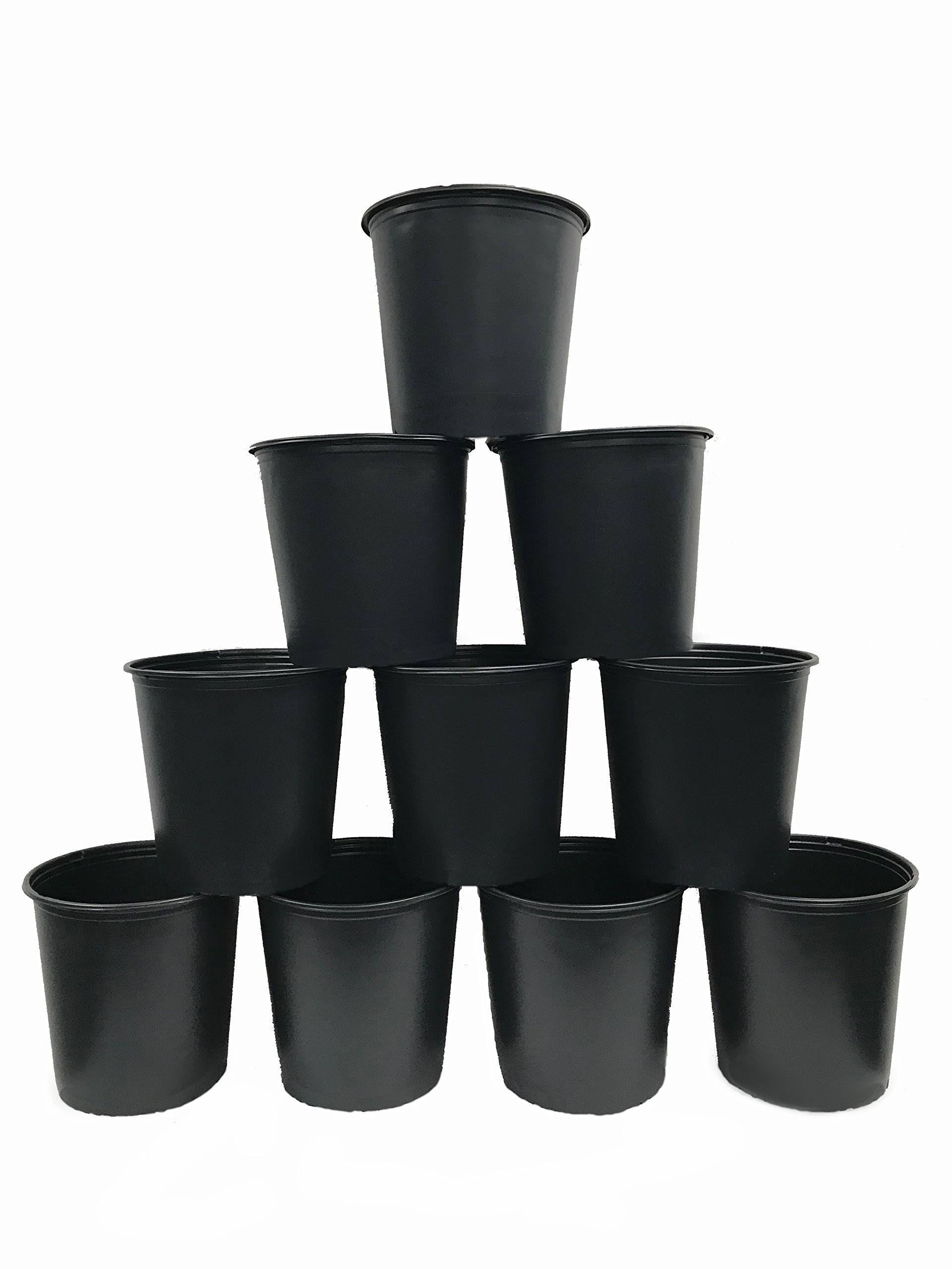 Hydroponics Organic Planters & Pottery 5 Gal. Nursery Pots, Black 10 pack dersya