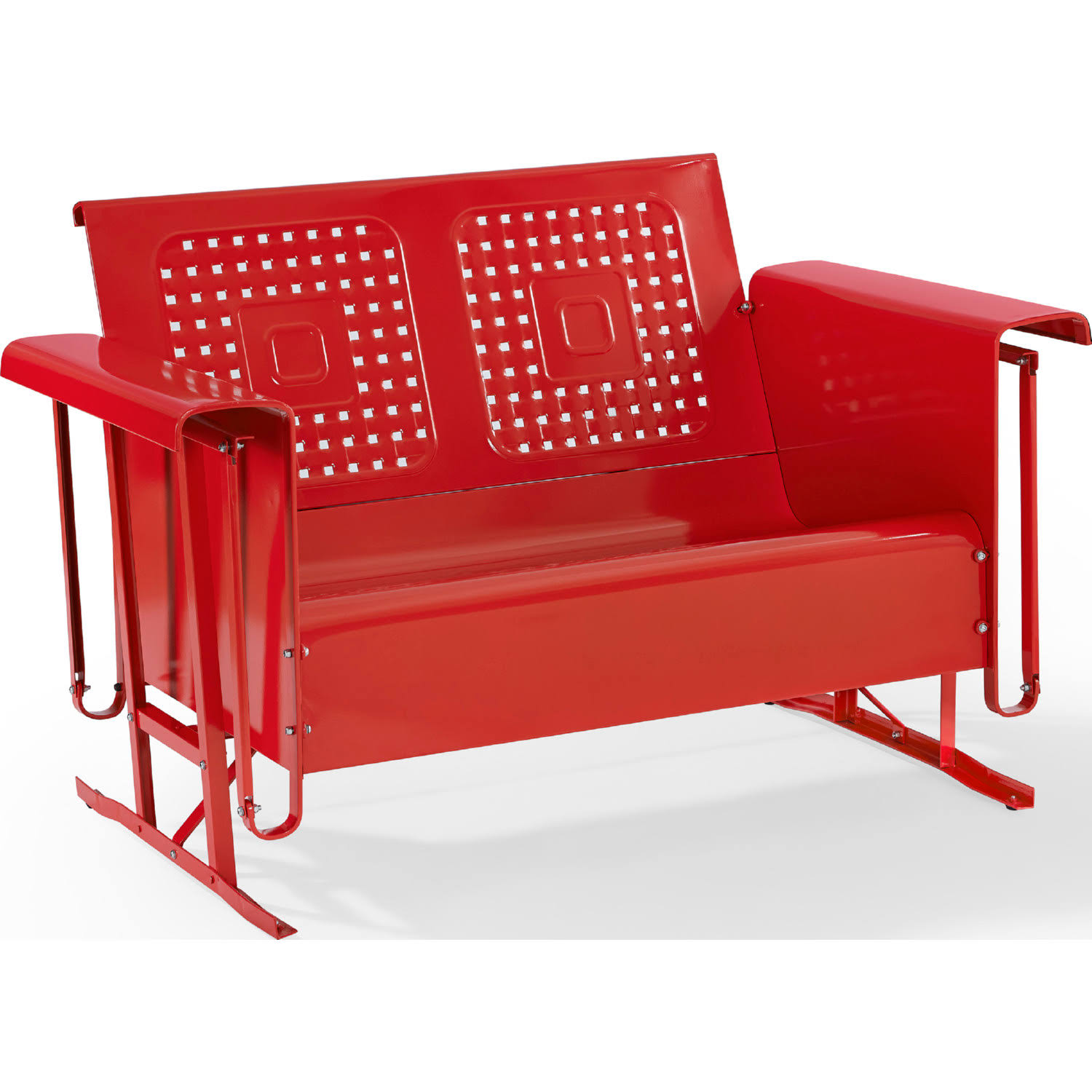 Crosley Bates Loveseat Glider in Red dersya