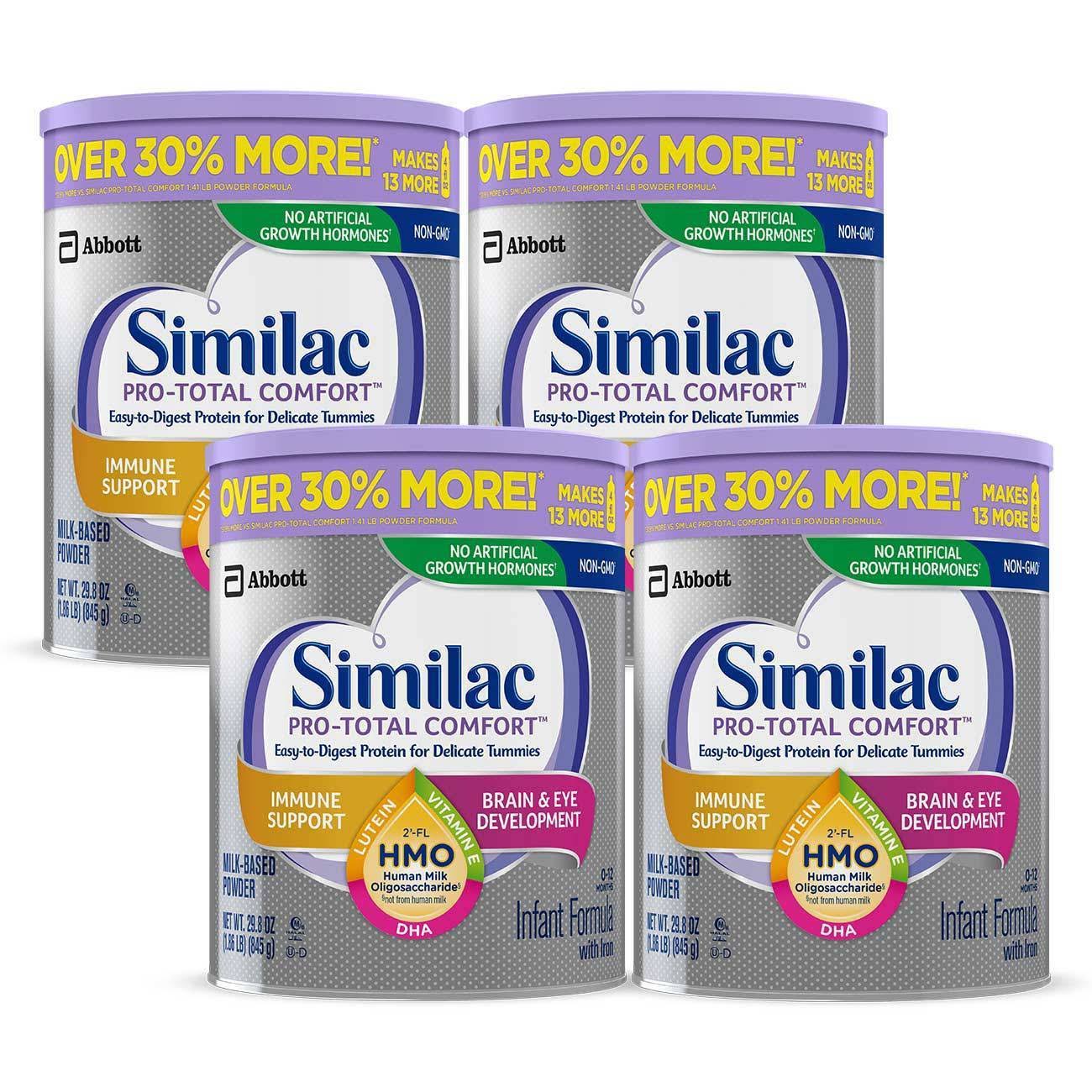 Similac 4pk Pro-Total Comfort Infant Formula with Iron Milk-Based ...