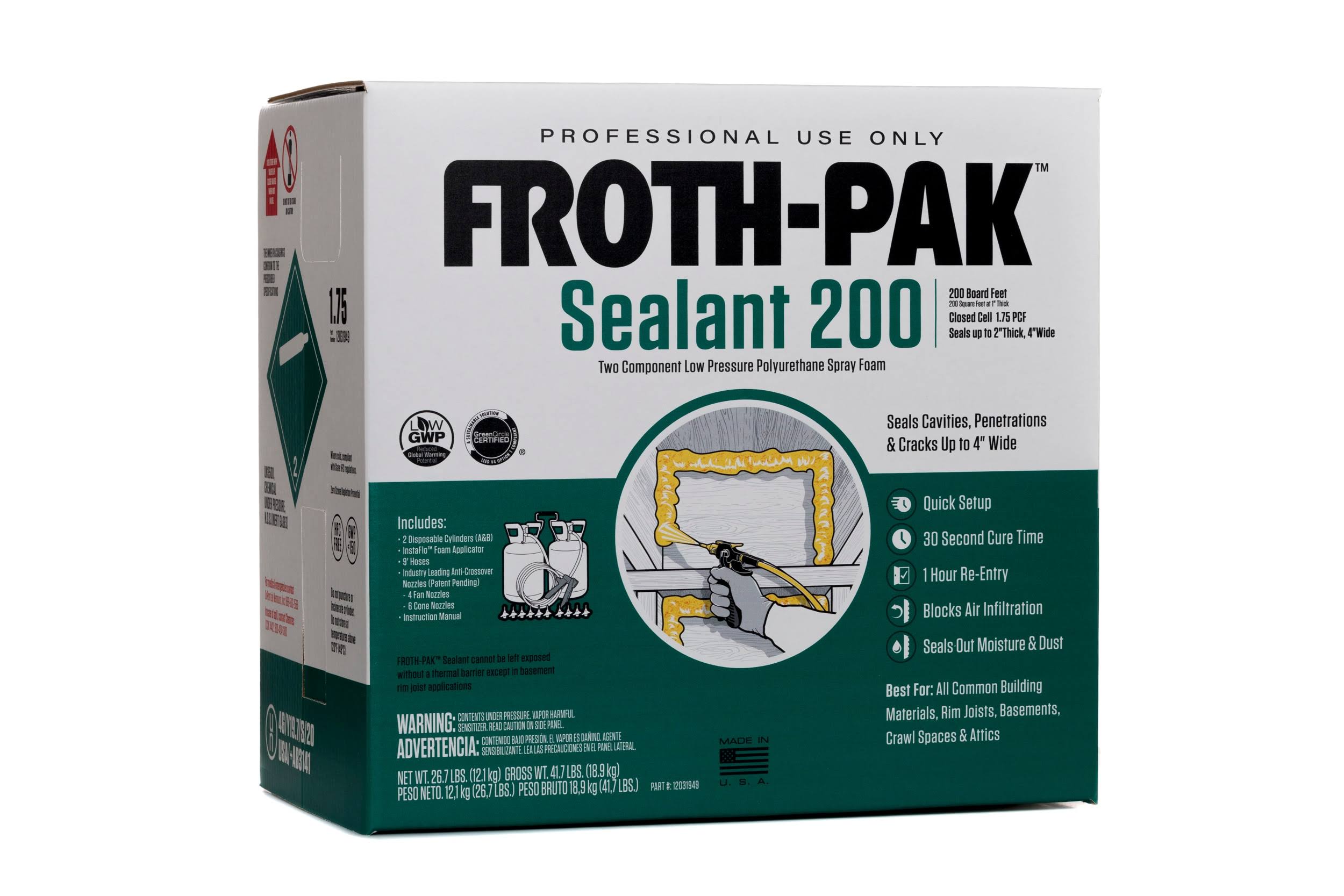 🔥FrothPak Low Gwp 200 Sealant Foam Kit 427oz Spray Foam Insulation