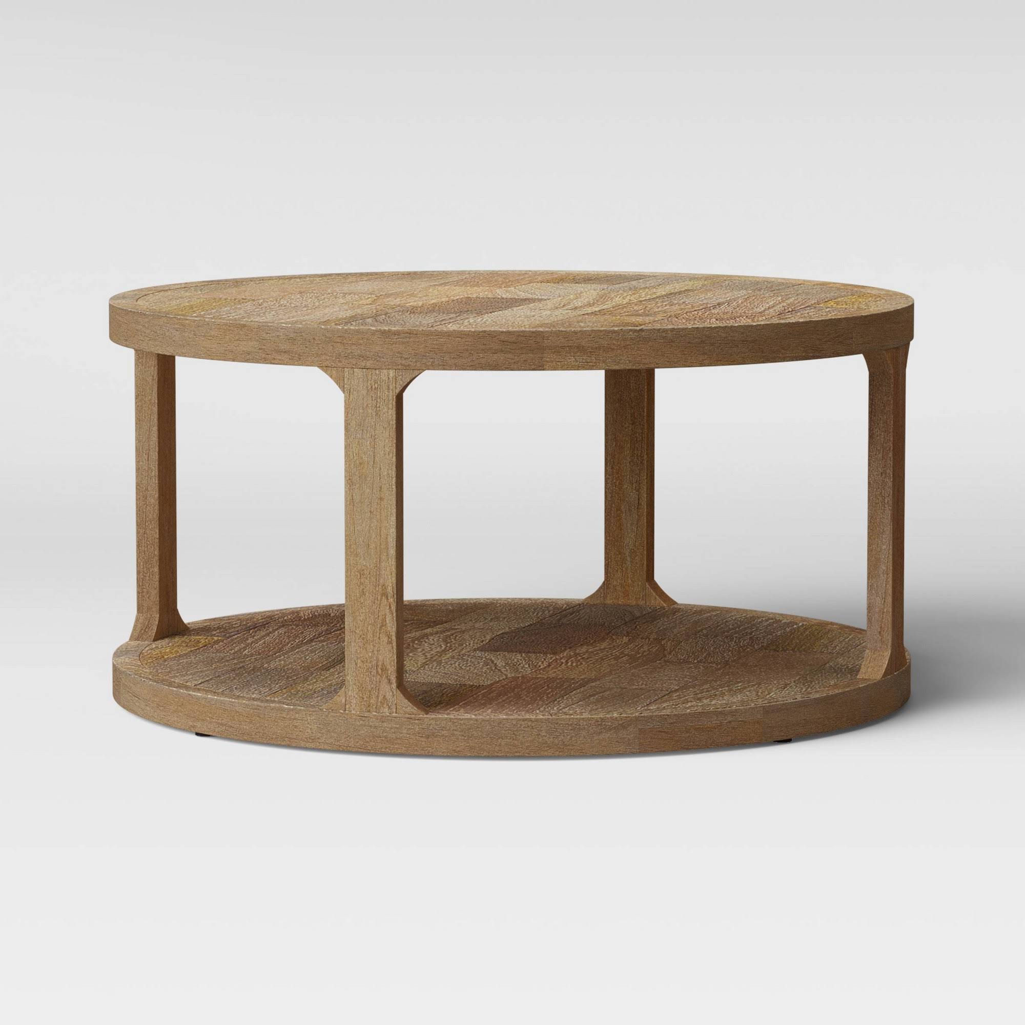 Castalia Round Natural Wood Coffee Table Threshold dersya