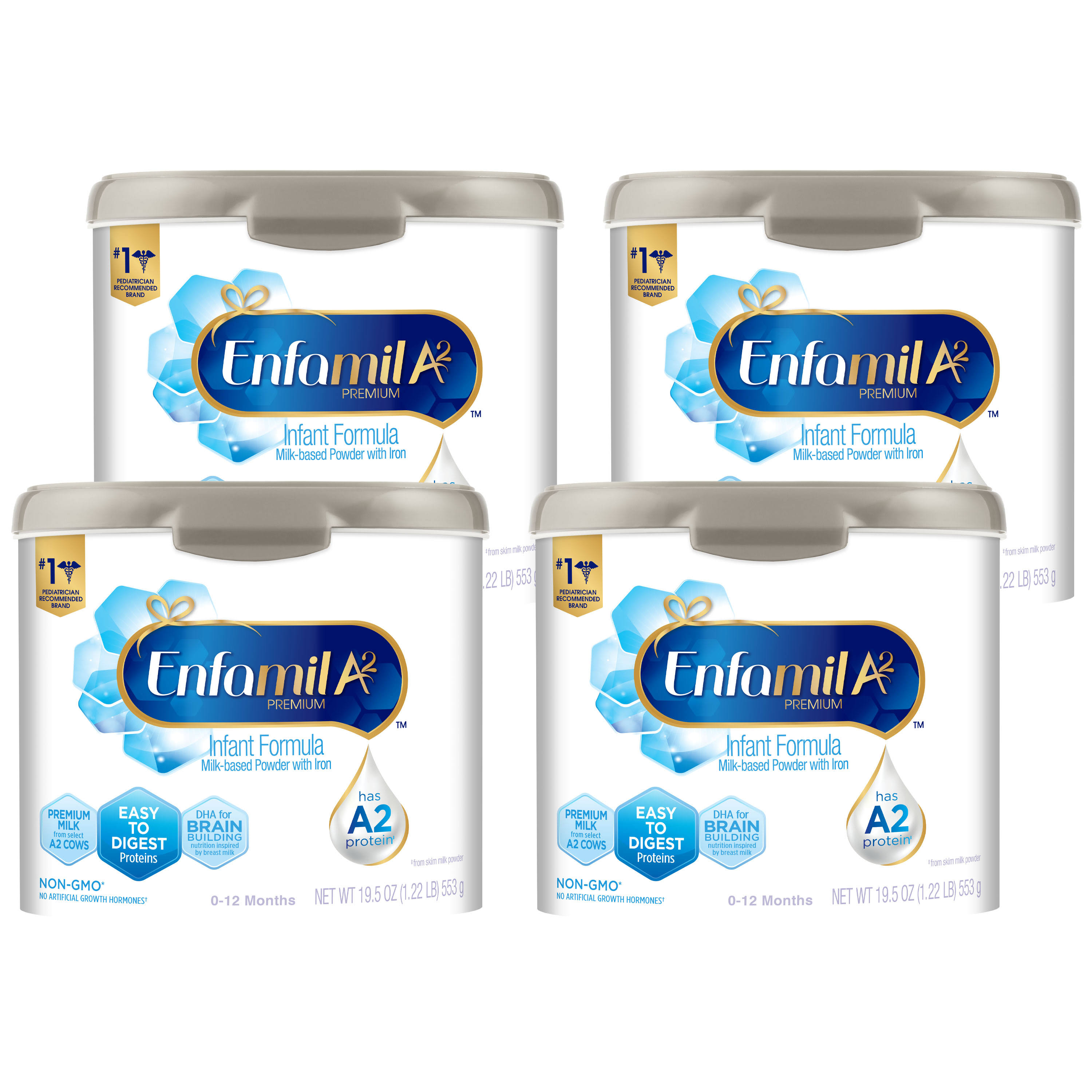Enfamil Premium A2 Infant Formula Powder / Tub / 19.5 oz Tub (Case of 4