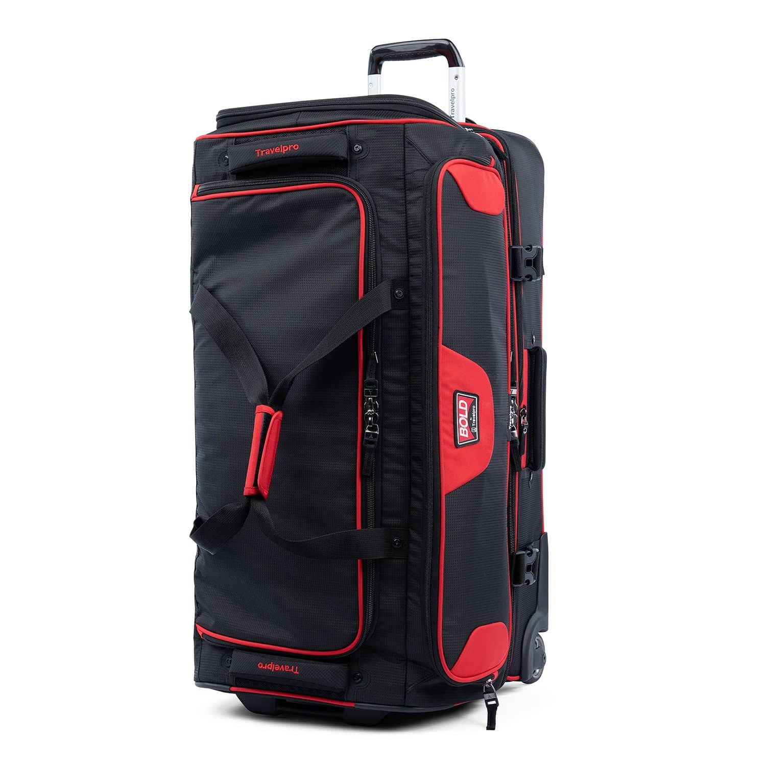 Travelpro Bold Drop Bottom Wheeled Rolling Duffel Bag, Red, 30Inch