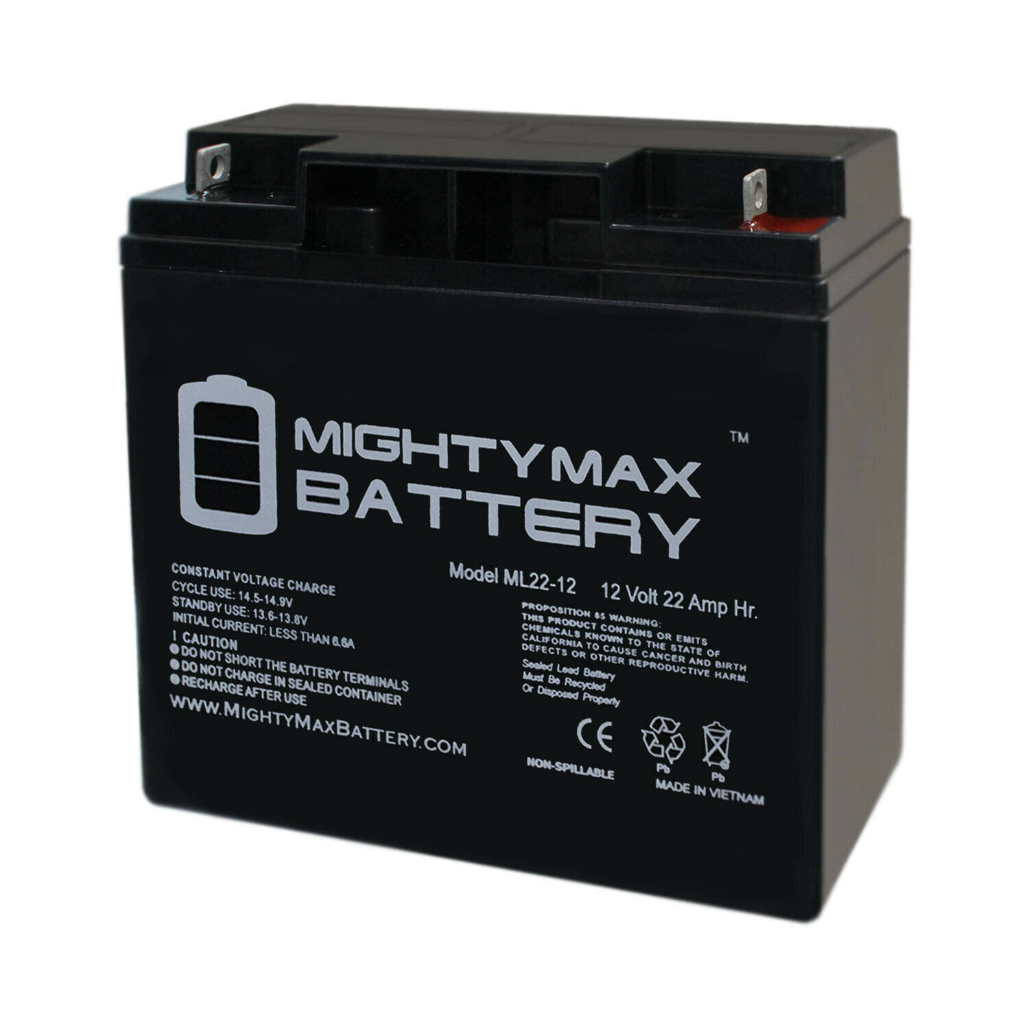 12V 22Ah Battery Replaces CB1912, ES1217, UB12200, LCRD1217P dersya