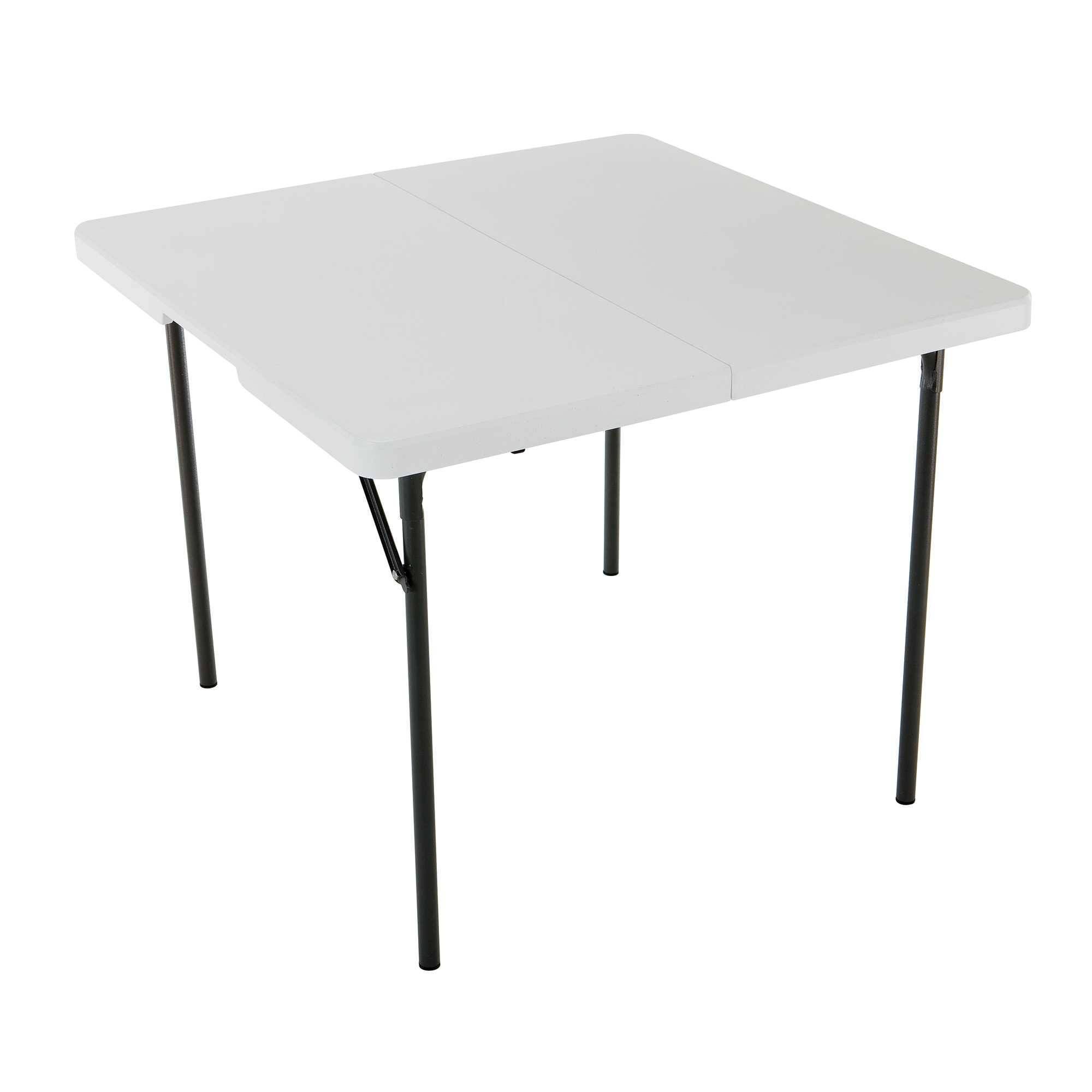 Lifetime 37Inch Square FoldinHalf Table (White Granite), 280228 dersya