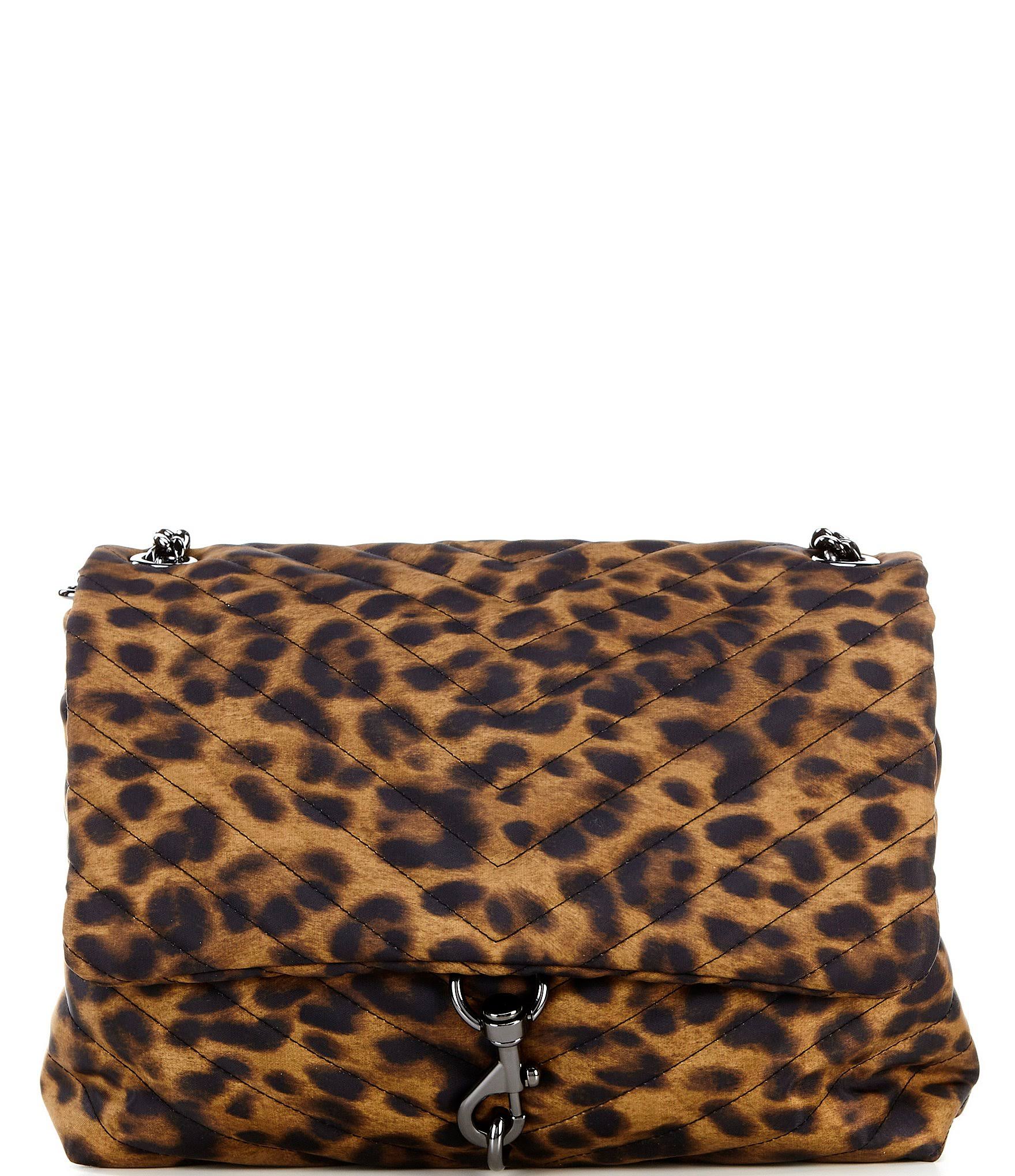 Rebecca Minkoff Edie Nylon Jumbo Flap Shoulder Bag Natural Leopard