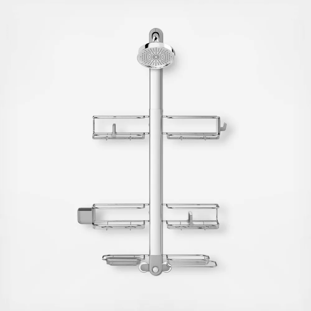 simplehuman Adjustable Shower Caddy XL, Stainless Steel + Anodized