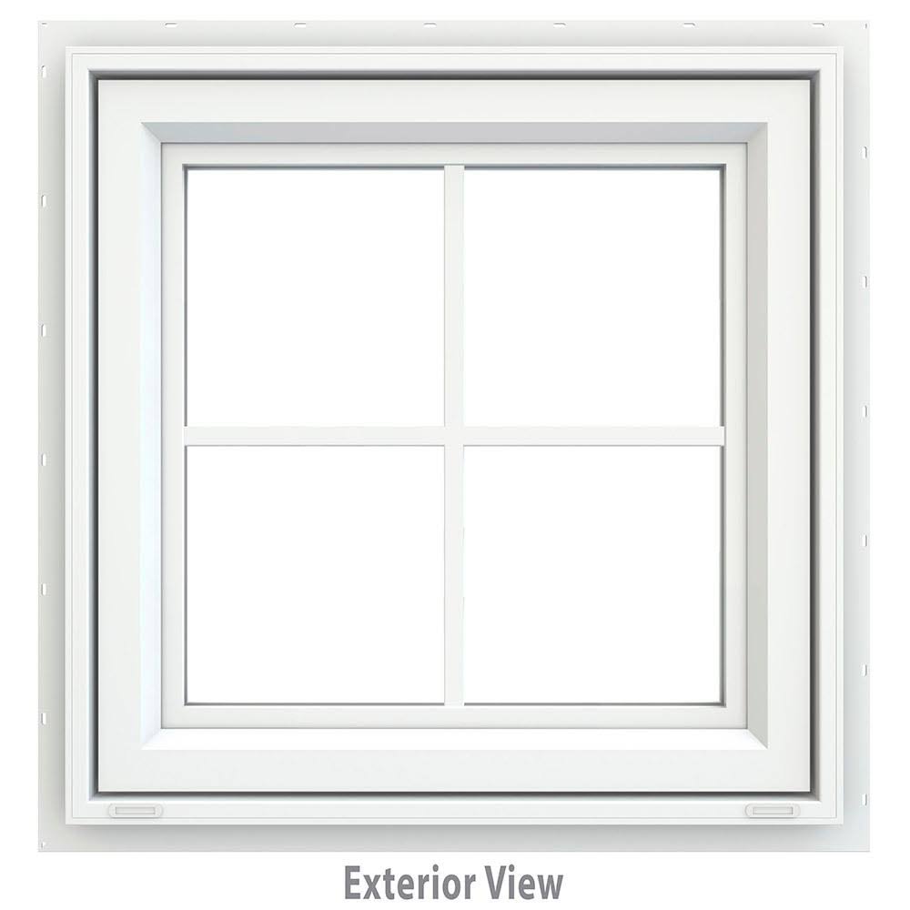 JELD-WEN CS0746 23.5 in. x 23.5 in. V-4500 Series White Vinyl Awning ...