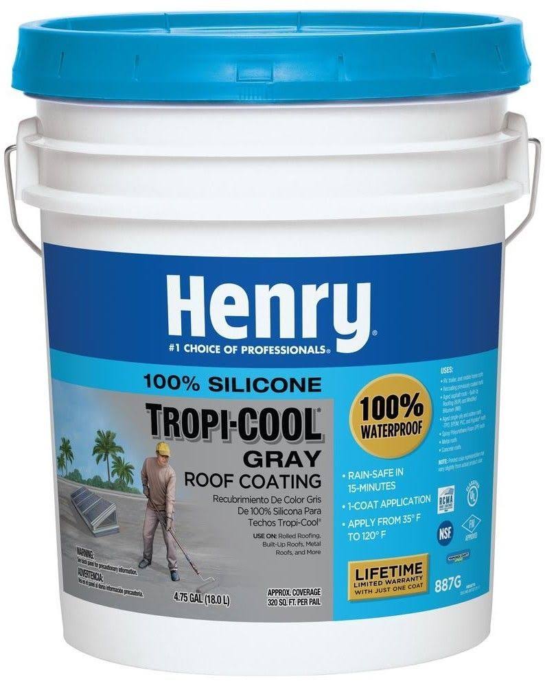 Henry 4.75 gal. 887G Tropi-Cool 100% Silicone Gray Roof Coating - dersya