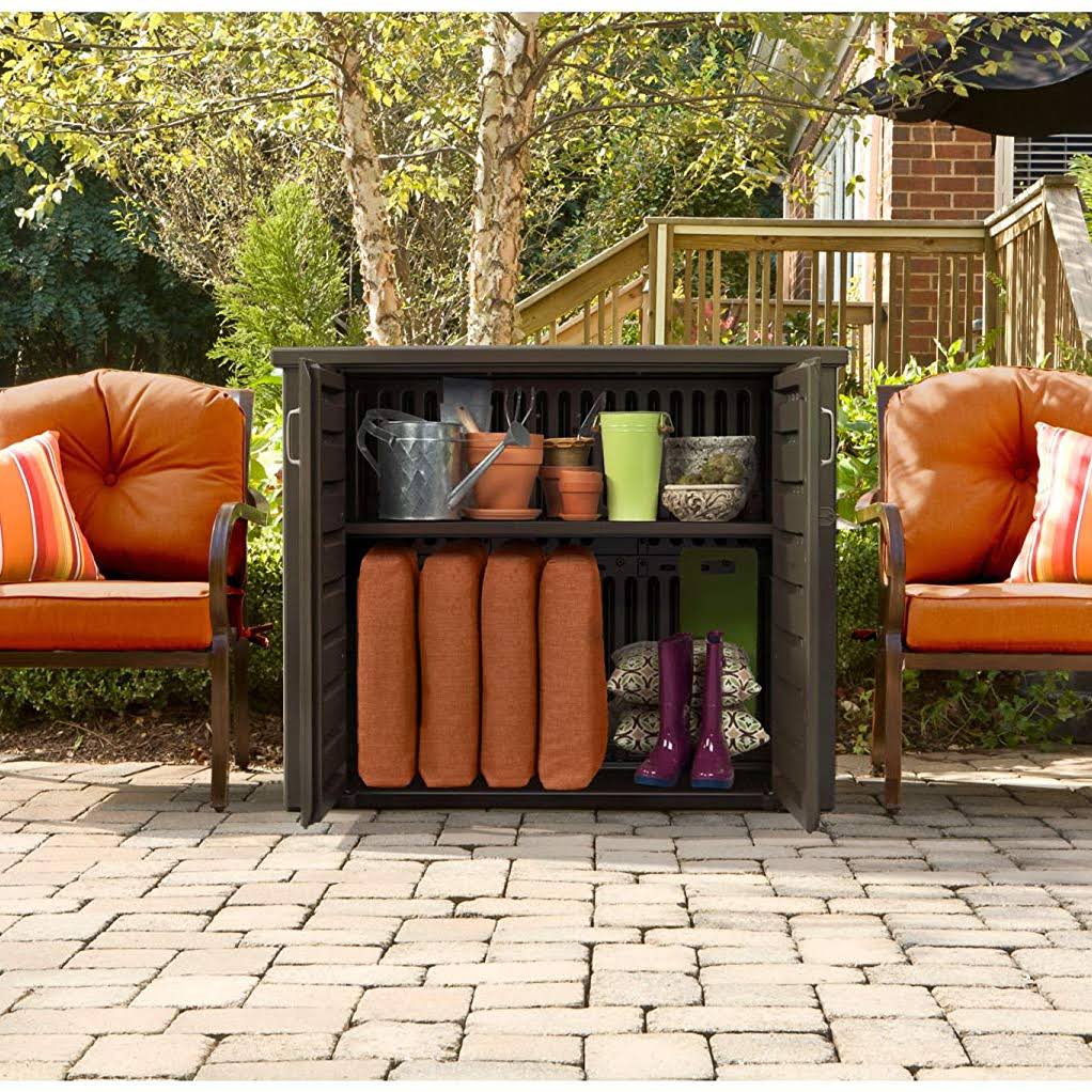 Rubbermaid Bridgeport 123 Gal. Resin Patio Brown dersya