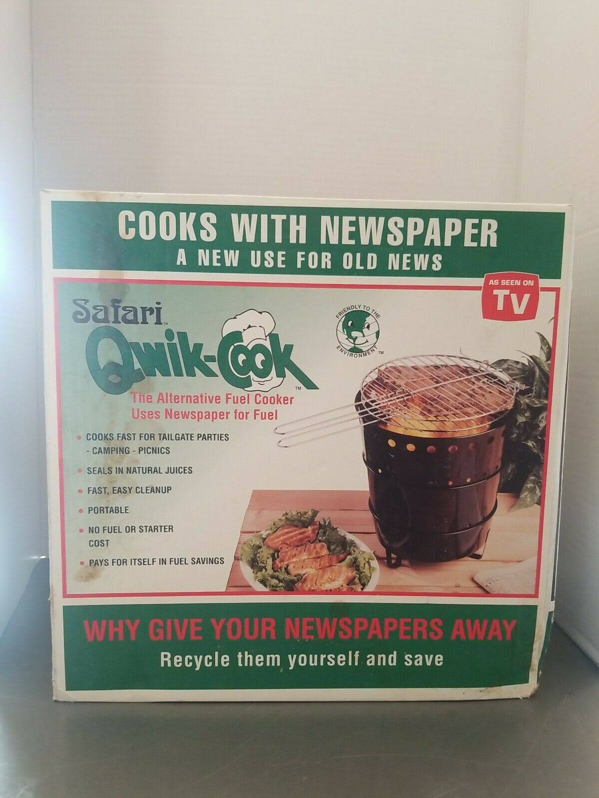 Qwik Cook Alternative Fuel Cooker Grill Eco Friendly, Uses Newspapers