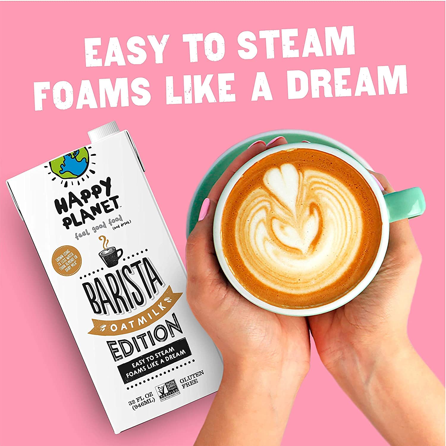 Happy OatMilk Barista Edition Gluten Free Plant Based Beverage Dairy Free Creamer