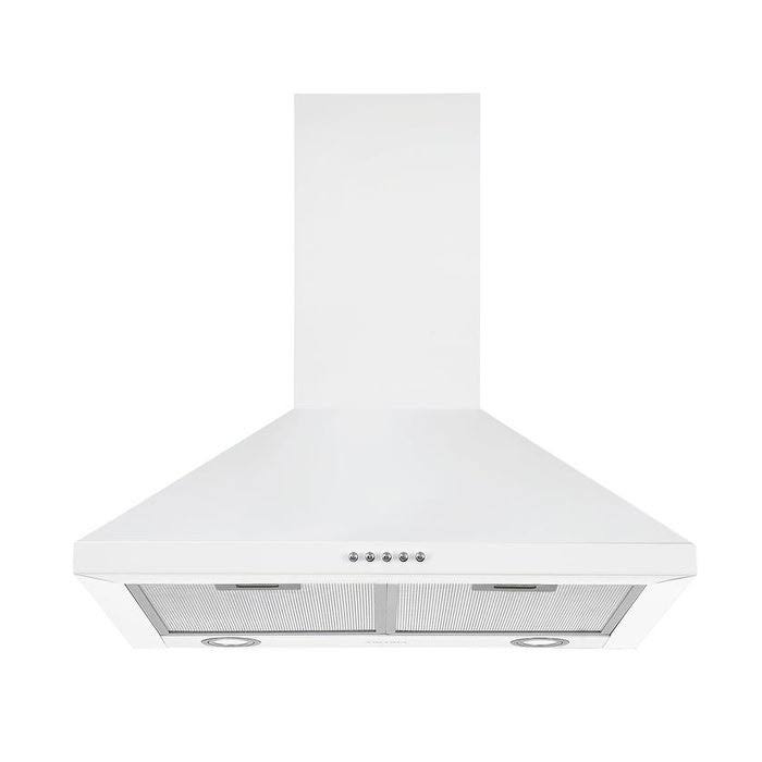 Ancona AN1533 24 in. Wall Pyramid Convertible Range Hood, White dersya