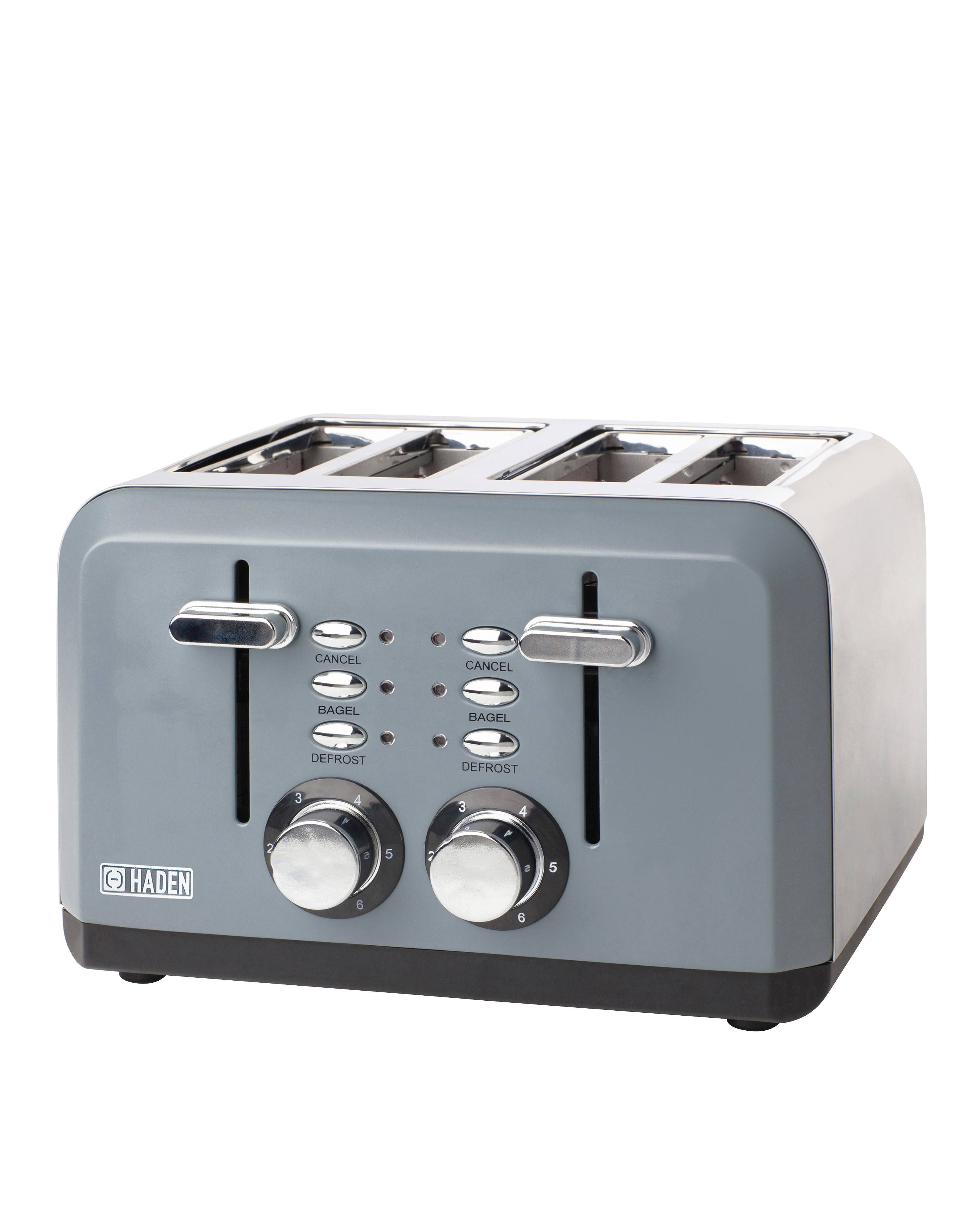 Haden Perth 4Slice WideSlot Toaster Slate Gray dersya