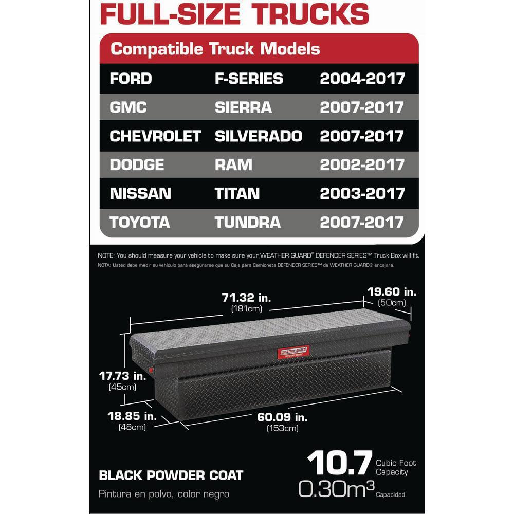 Weather Guard 71.38 in. Matte Black Aluminum Full Size Crossbed Truck ...