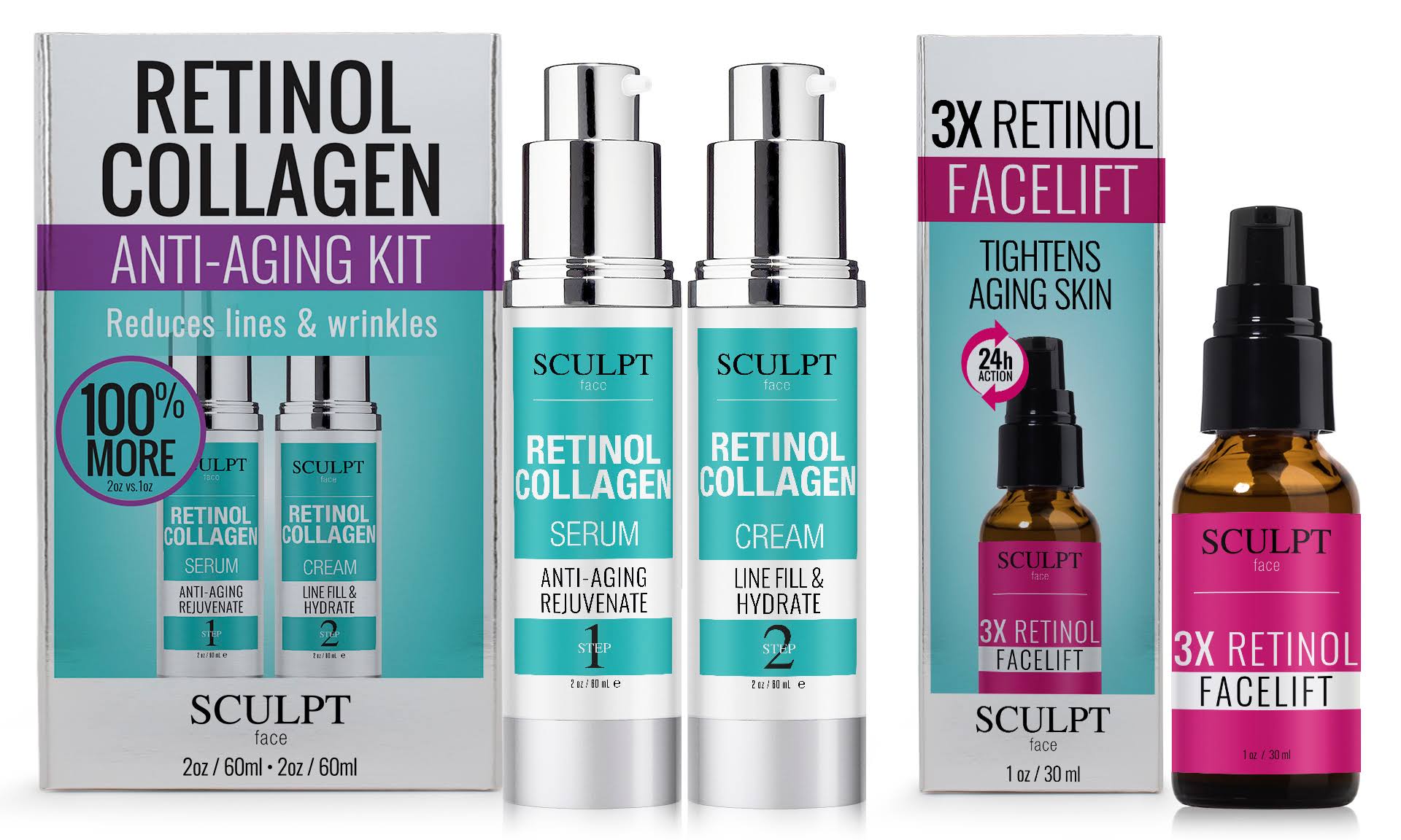 Sculpt Retinol Collagen and Facelift Kit dersya