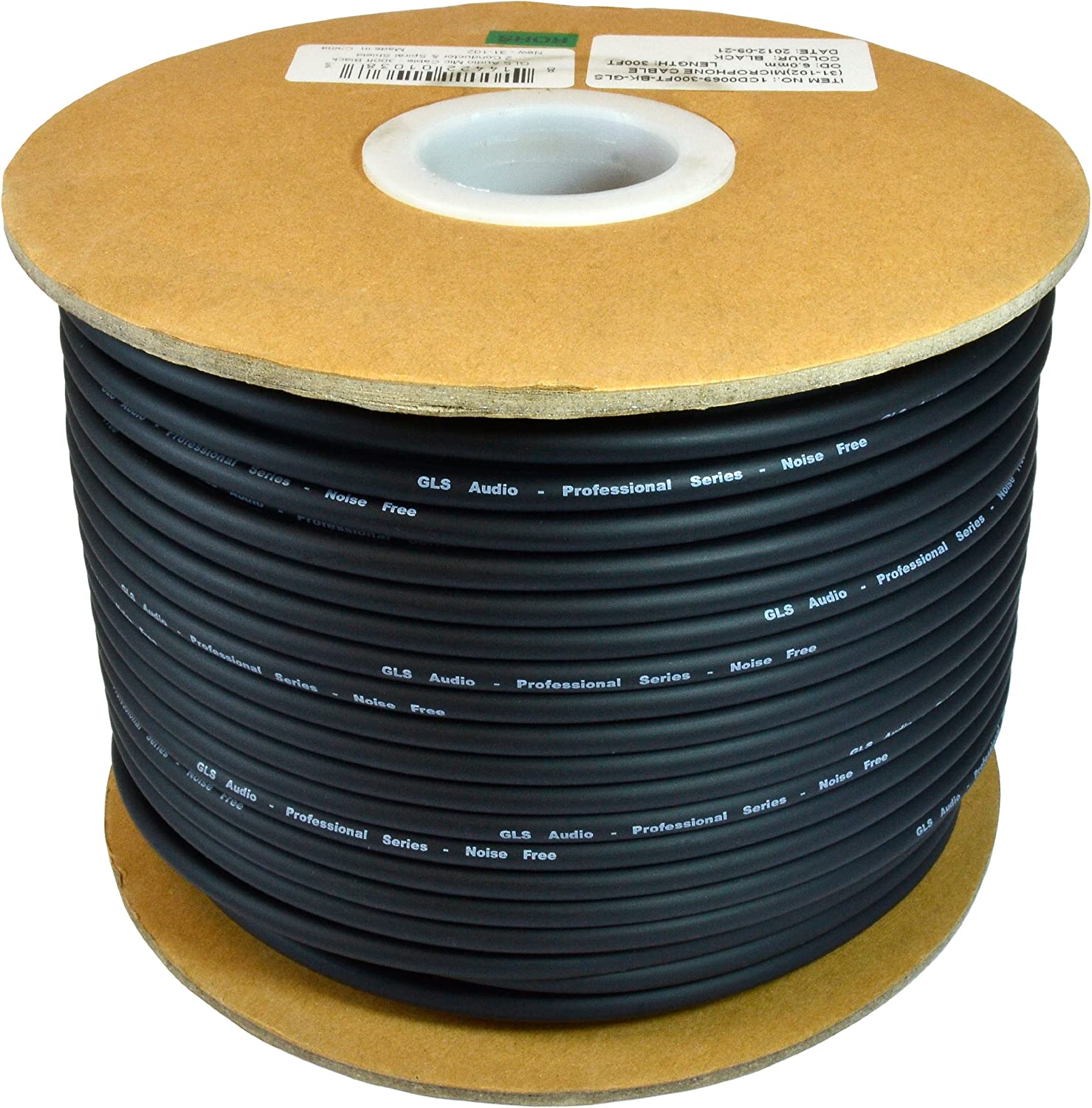 GLS Audio Bulk Microphone Cable 300' Black Mic 300ft Signal Mike Cable