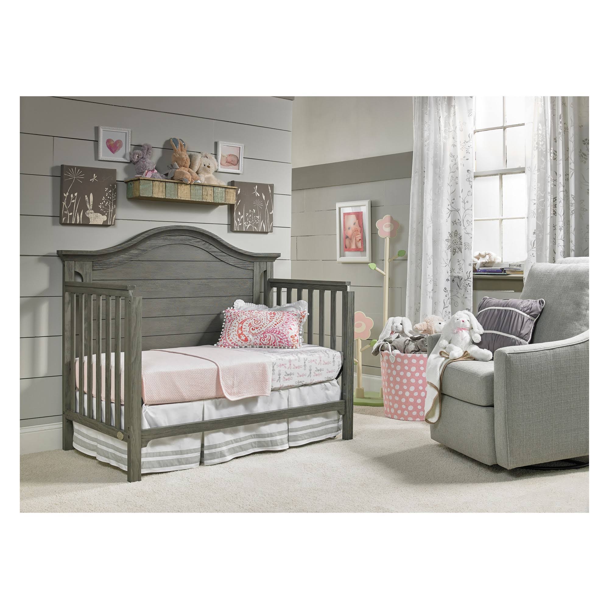 🔥Ti Amo Catania 4in1 Convertible Crib, Farmhouse Grey, Gray dersya