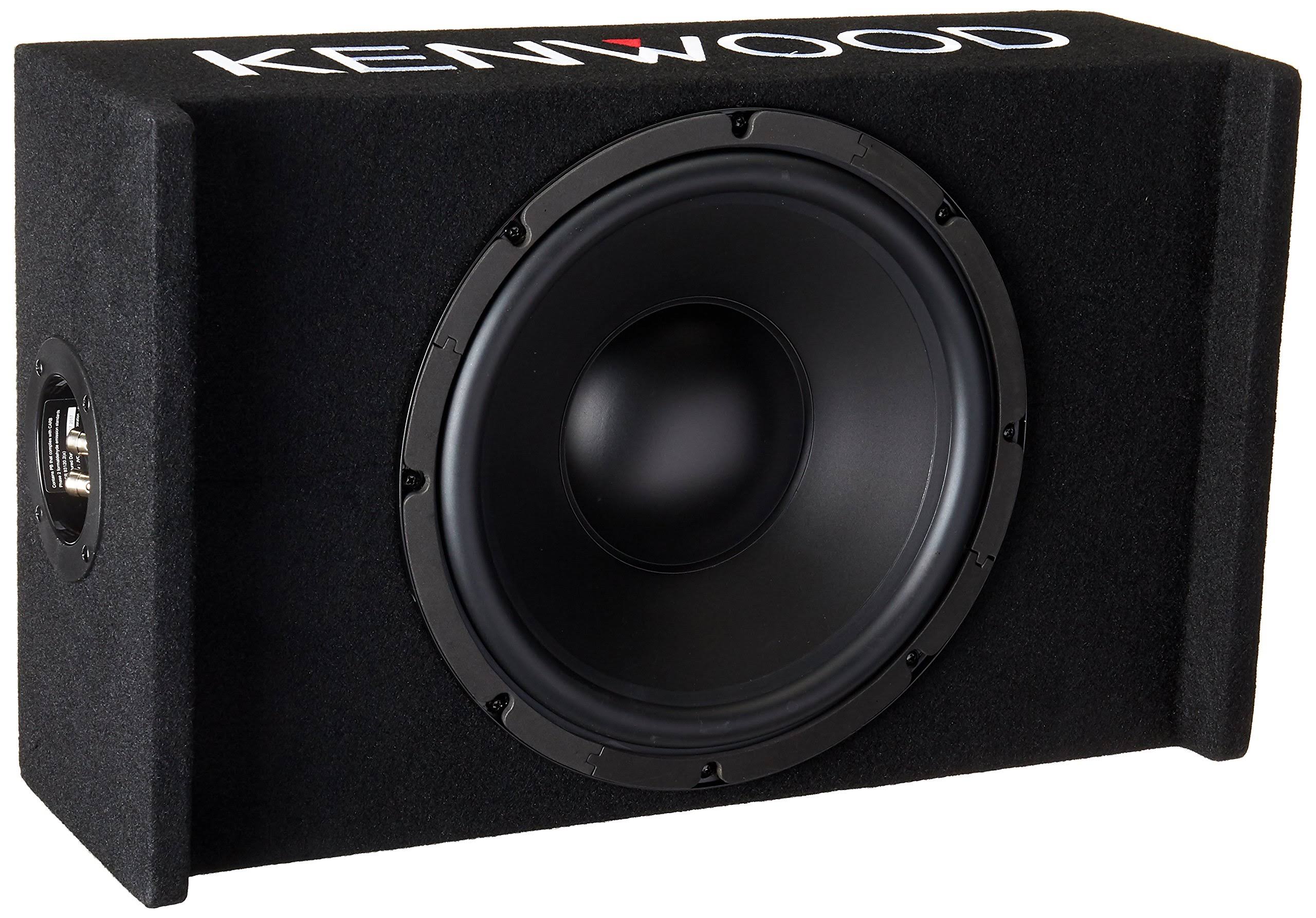 Kenwood PW121B 12Inch Loaded Sealed Subwoofer u0026 Amp Package dersya