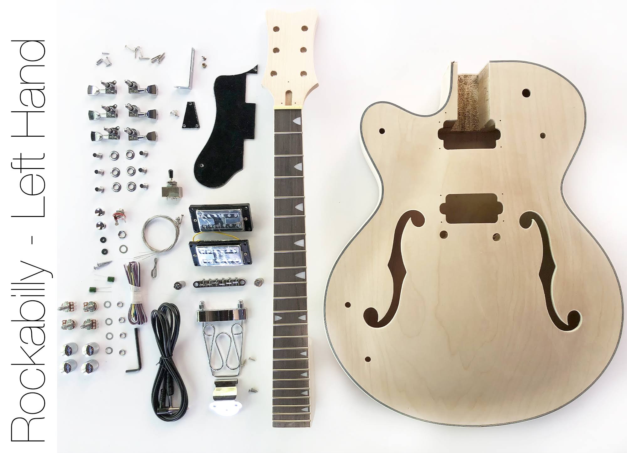 SN DIY Electric Guitar Kit Left Hand Hollow Body Build Your Own