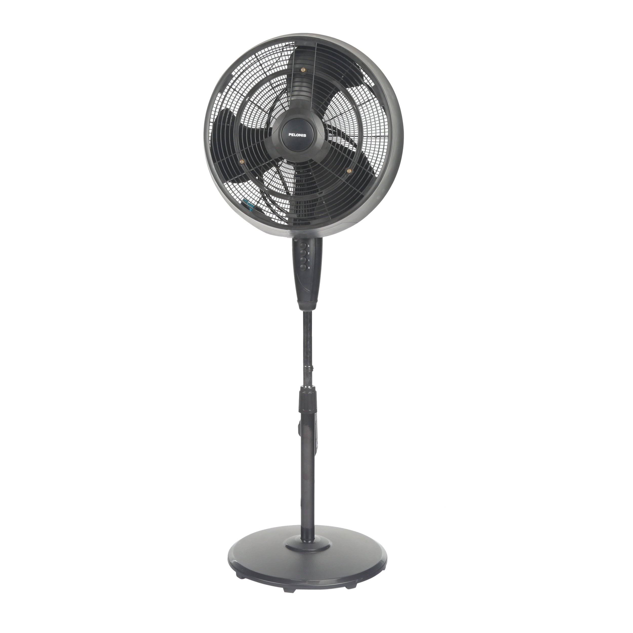 Pelonis FS459L 18'' Oscillating Floor Fan Black dersya