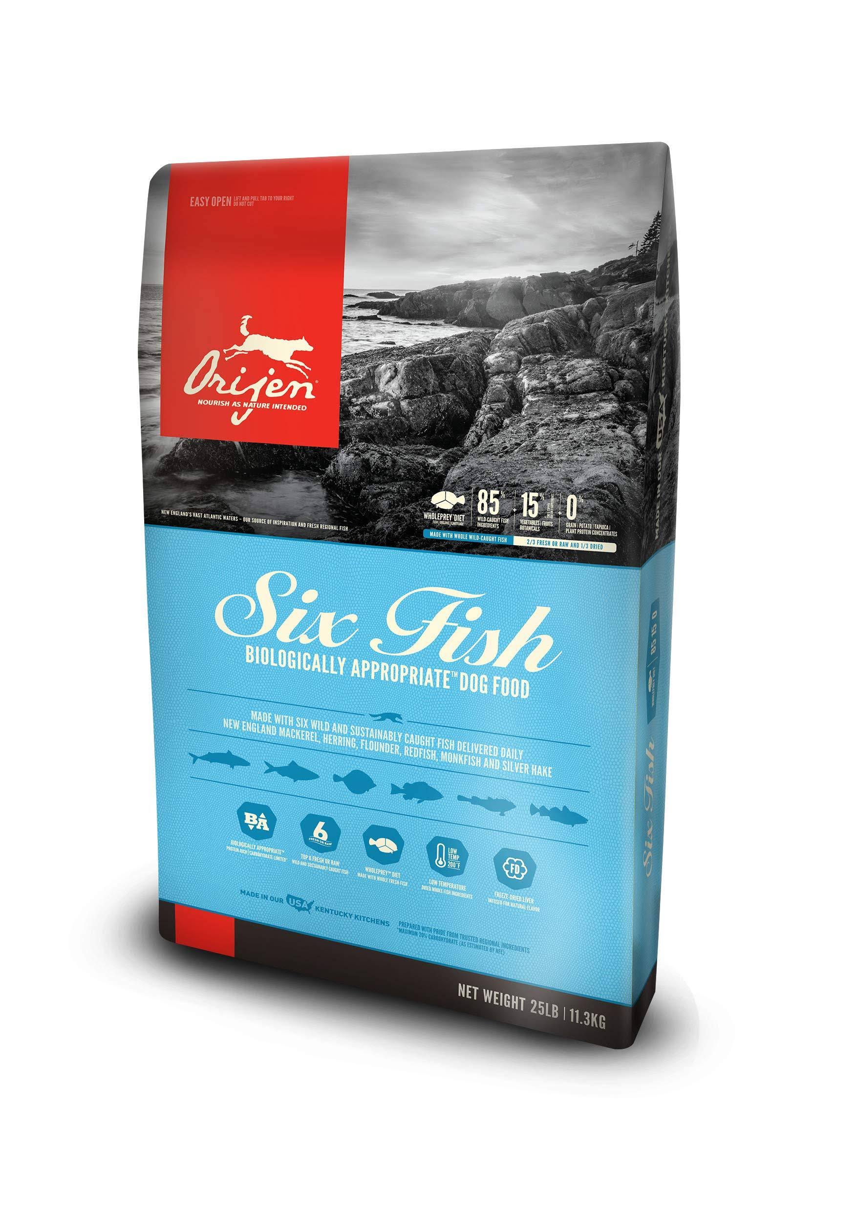 Orijen Six Fish Dry Dog Food, 25 lbs dersya