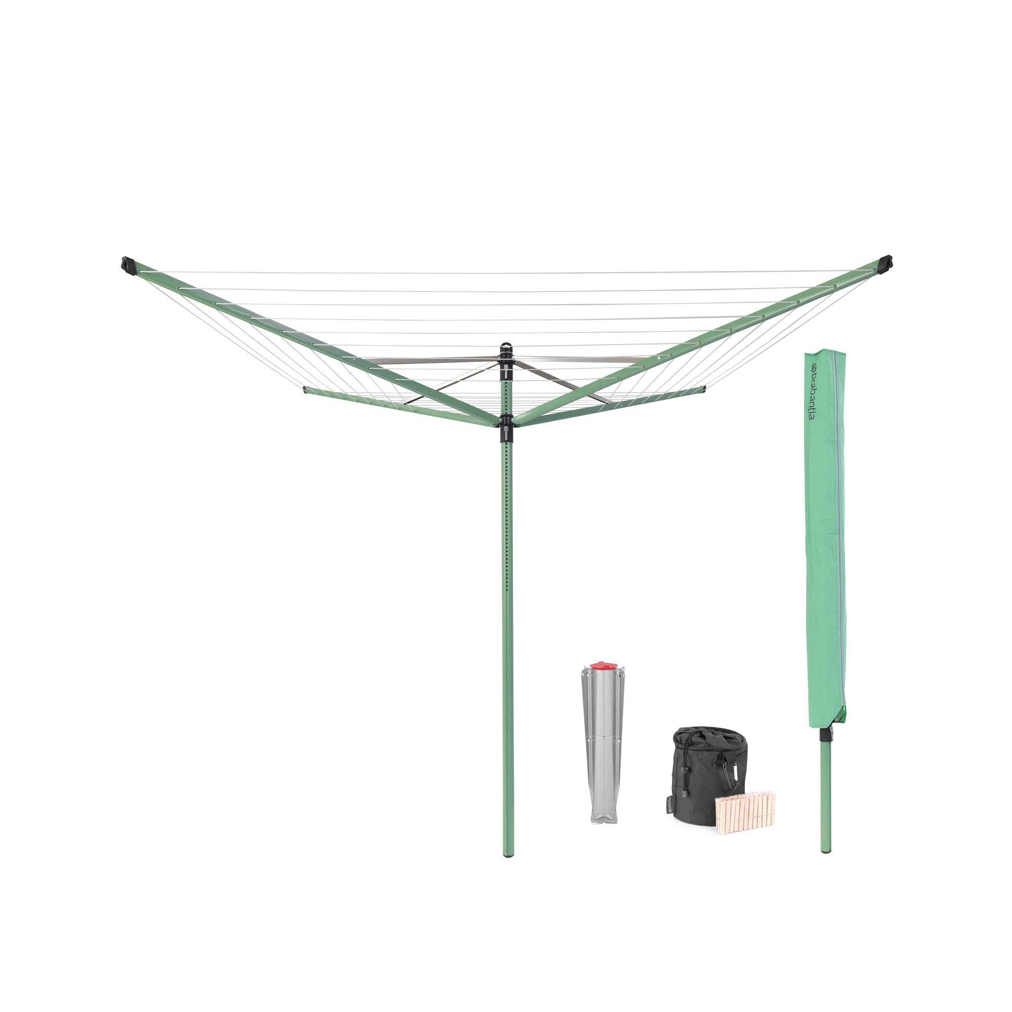 Brabantia LiftOMatic Clothesline with Ground Spike and Cover, Leaf Green dersya