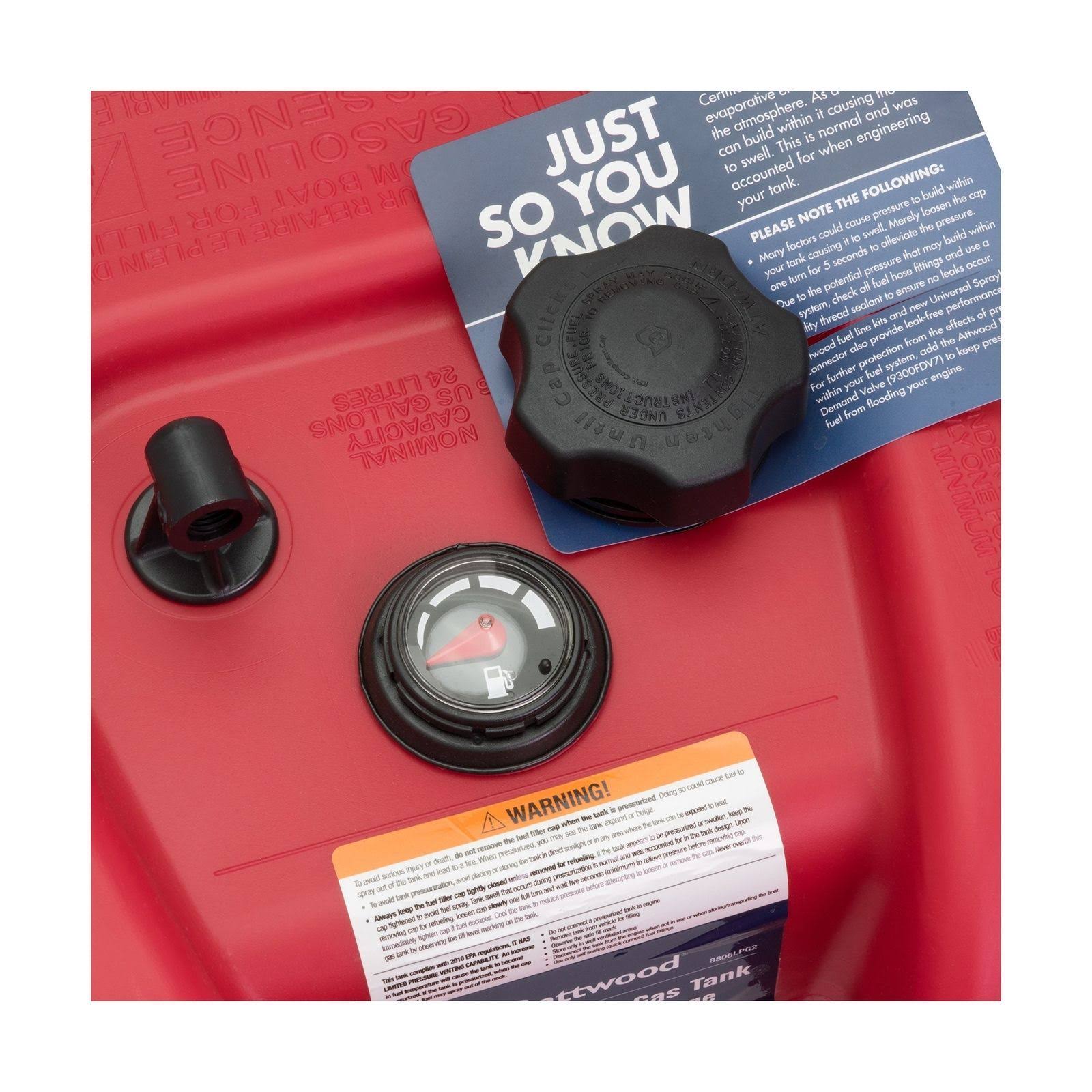 Attwood 6 Gallon Fuel Tank with Gauge 8806LPG2 dersya