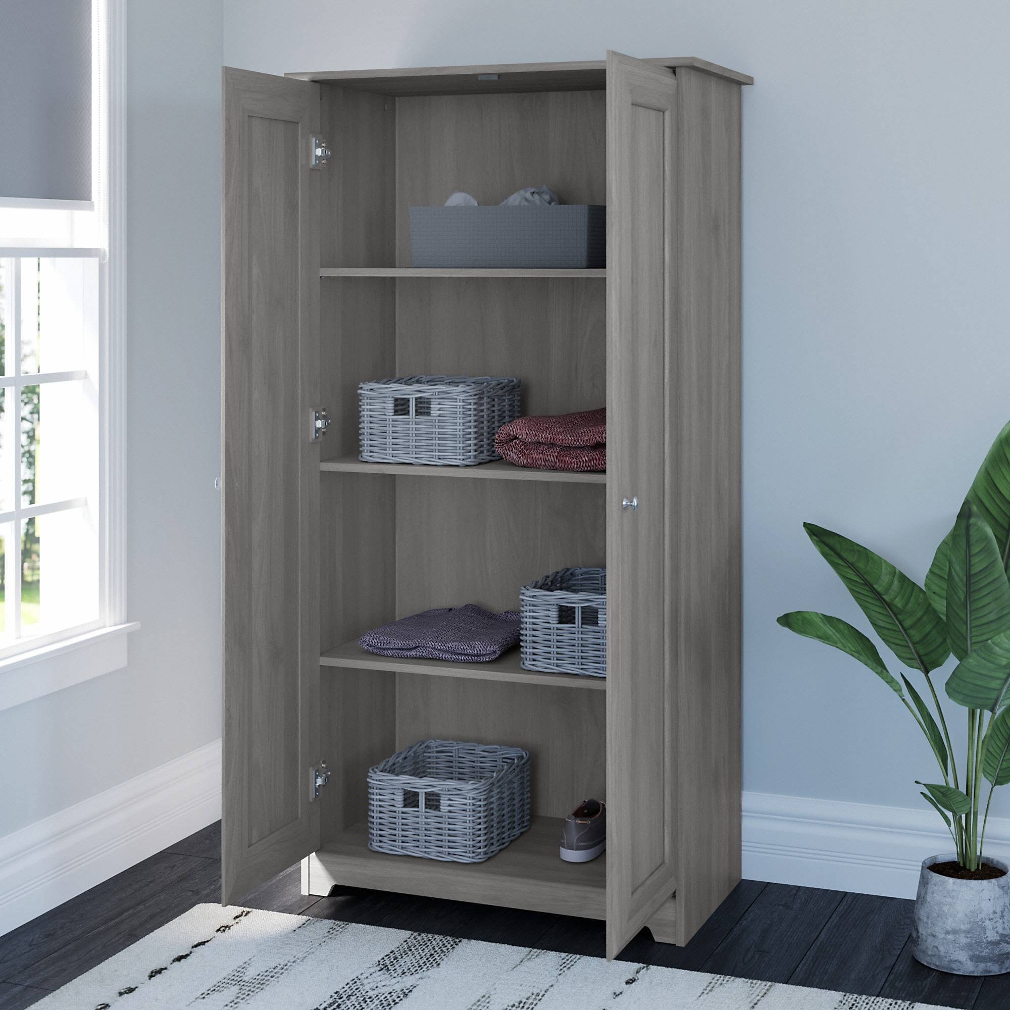 🔥Bush Furniture Cabot Tall Storage with Doors in Modern Gray