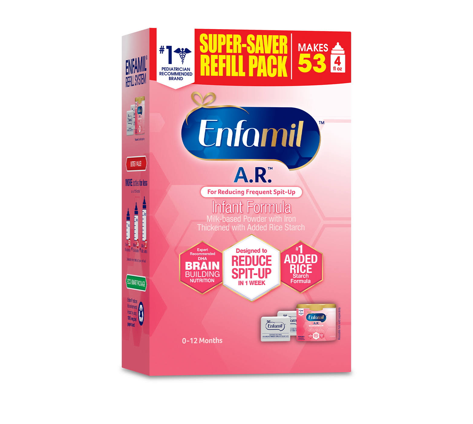 Enfamil A.R. Infant Formula Powder Refill Box 4 count, 32.2 oz each