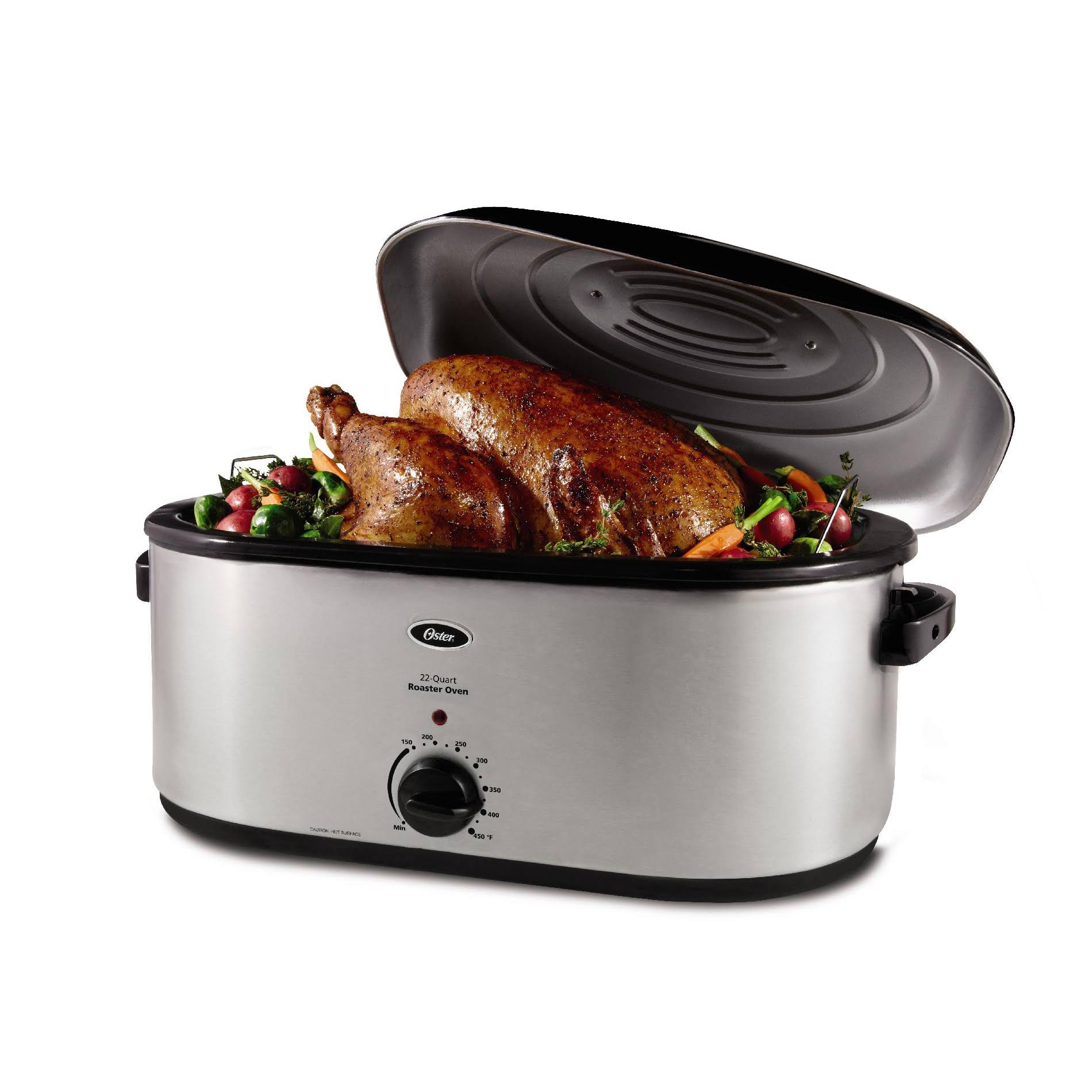 🔥Oster Roaster Oven with Self-Basting Lid - 22 quart - Black/Silver ...