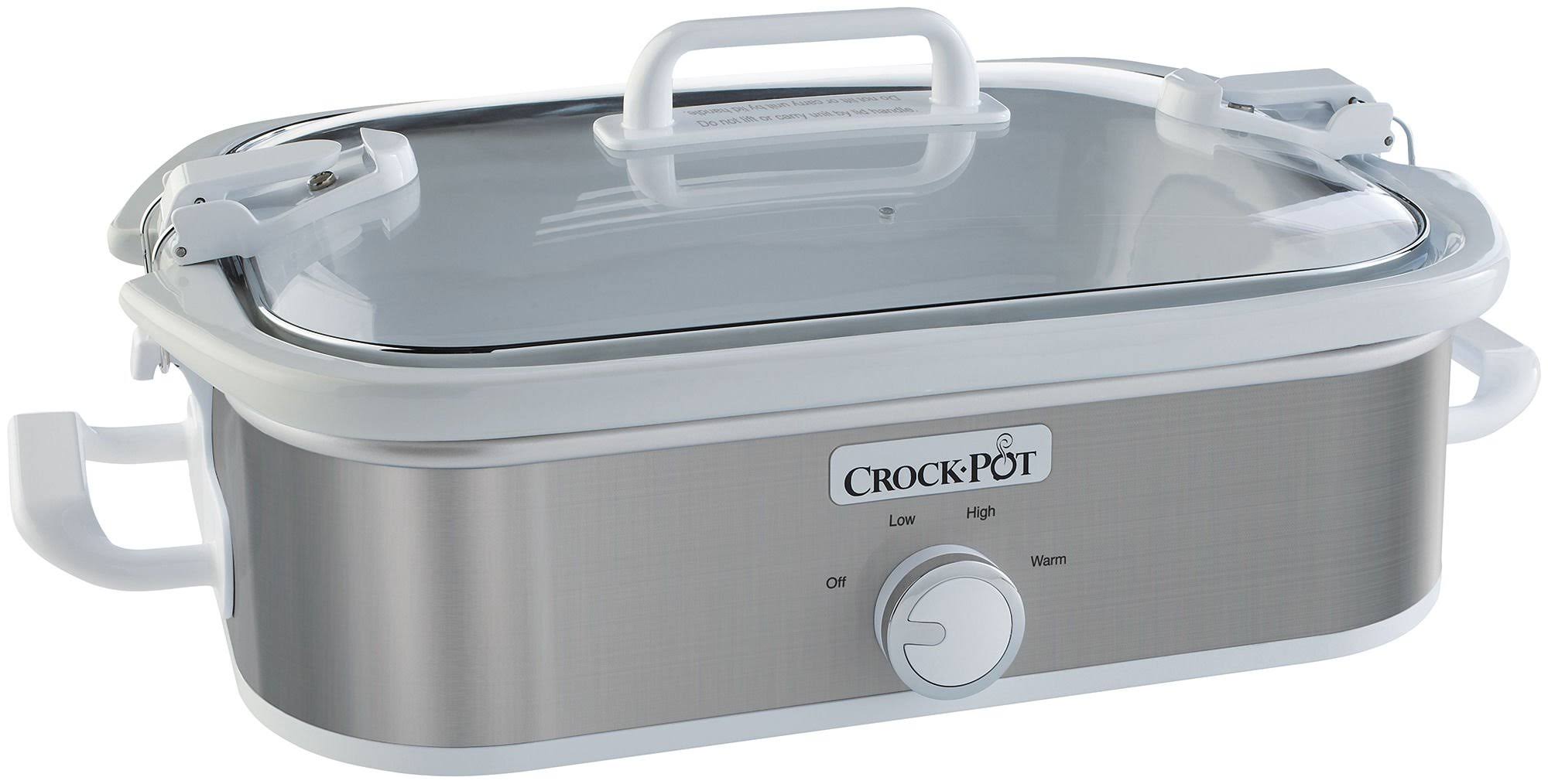 CrockPot 3.5 Quart Casserole Slow Cooker, Stainless Steel dersya