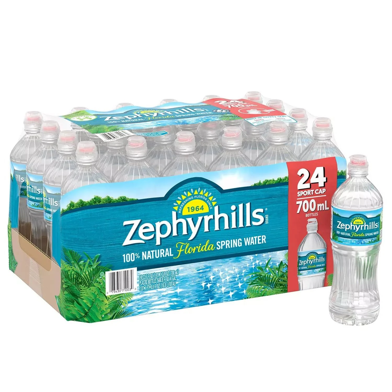 🔥Zephyrhills Water, 100 Natural Spring 24 pack, 23.7 oz bottles dersya