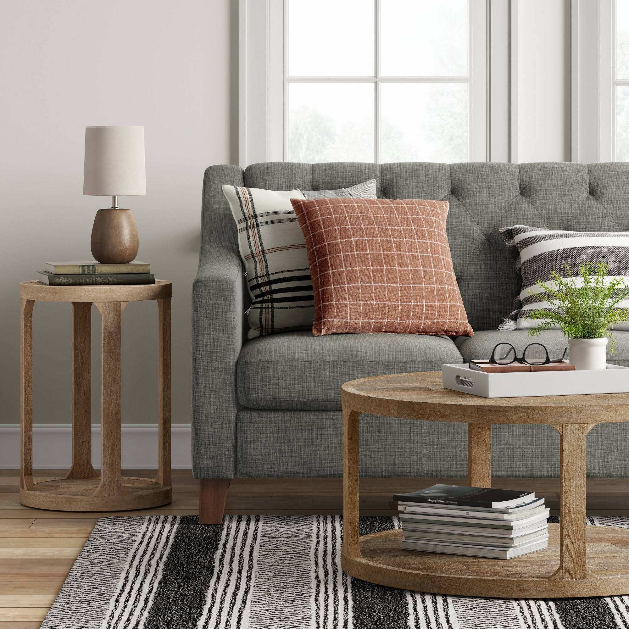 Castalia Round Natural Wood Coffee Table Threshold dersya