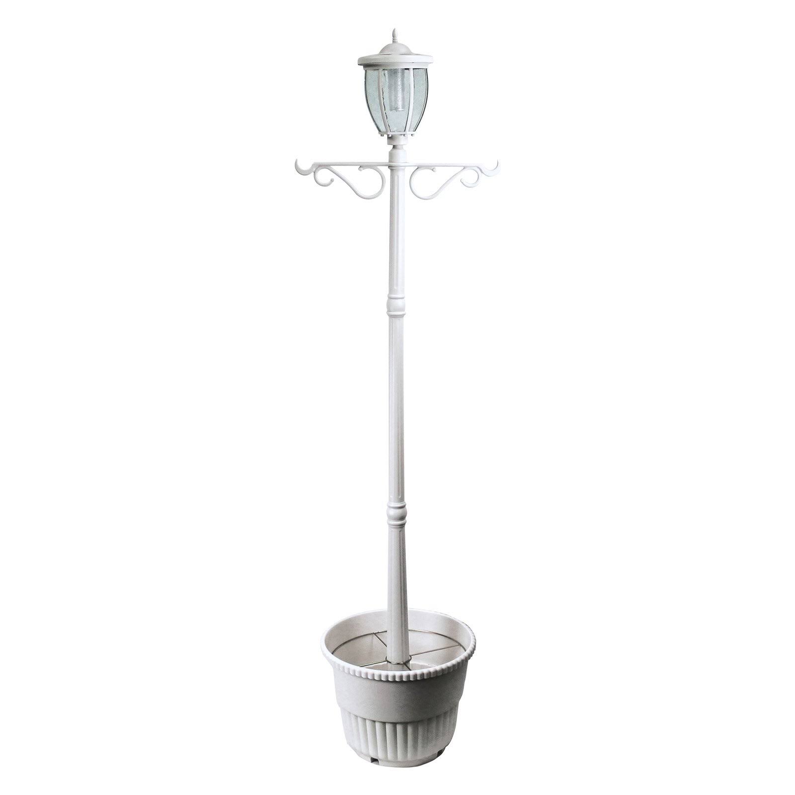 SunRay Kenwick Solar Lamp Post and Planter White dersya