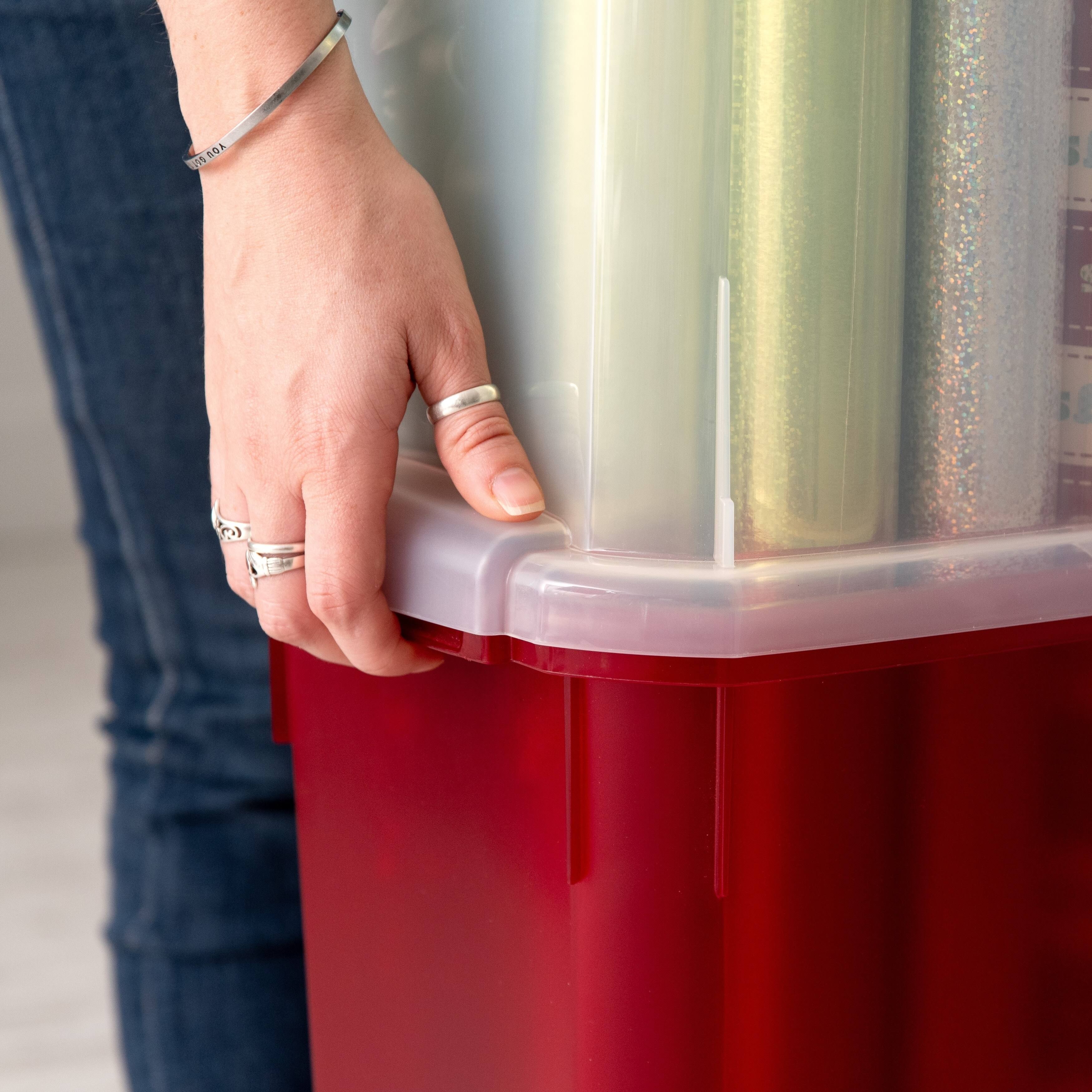 Iris Wrapping Paper Storage Box, Red 2 pack dersya