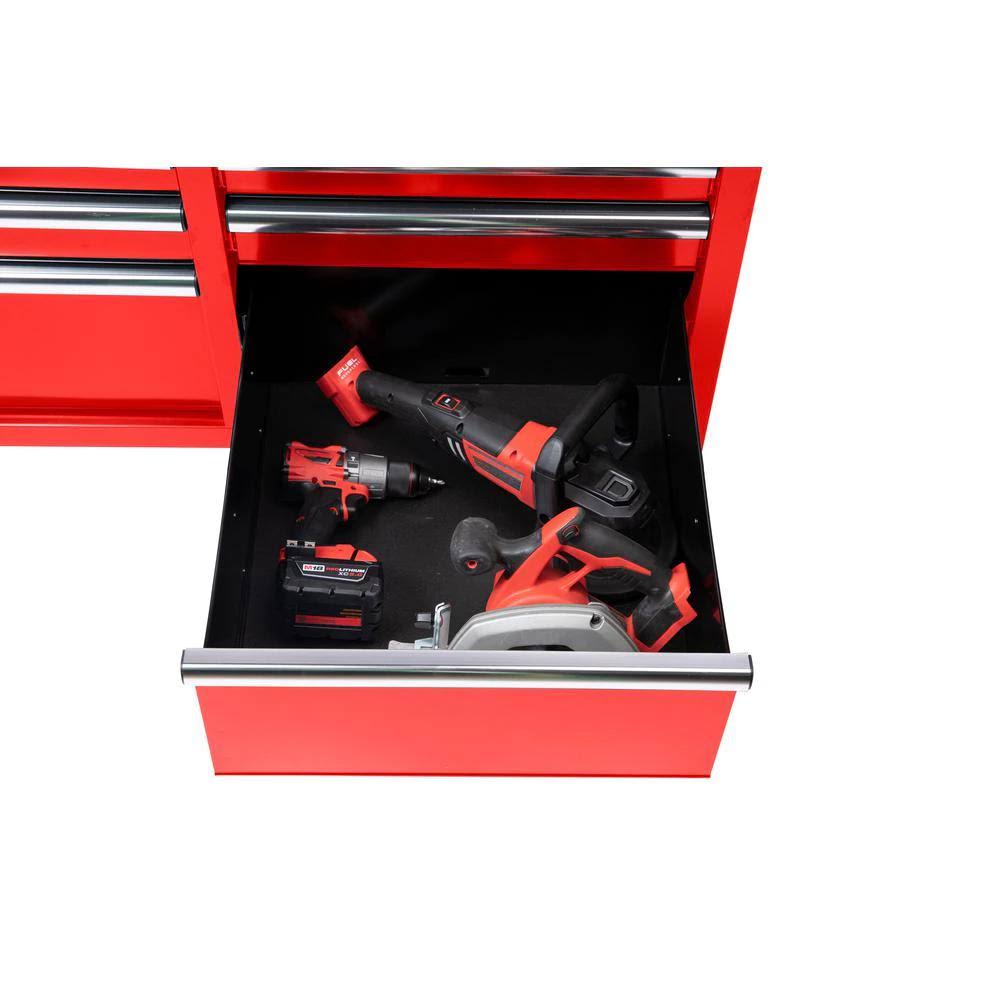 Husky 46 In W 9 Drawer Deep Tool Chest Mobile Workbench In Gloss Red