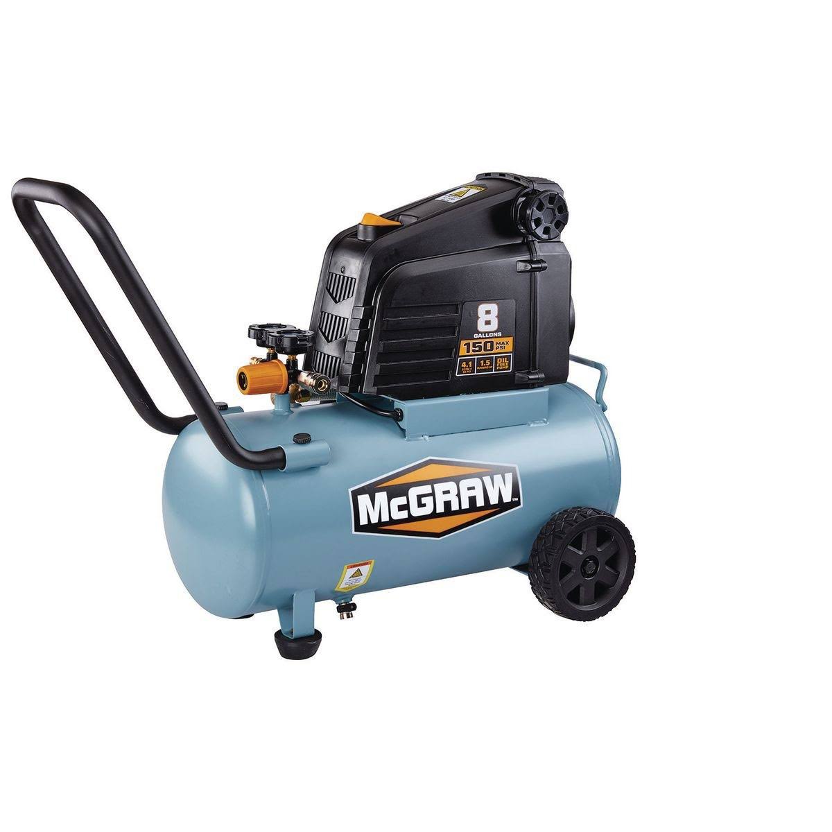 🔥Mcgraw 8 Gallon 1.5 HP 150 PSI OilFree Portable Air Compressor 64294