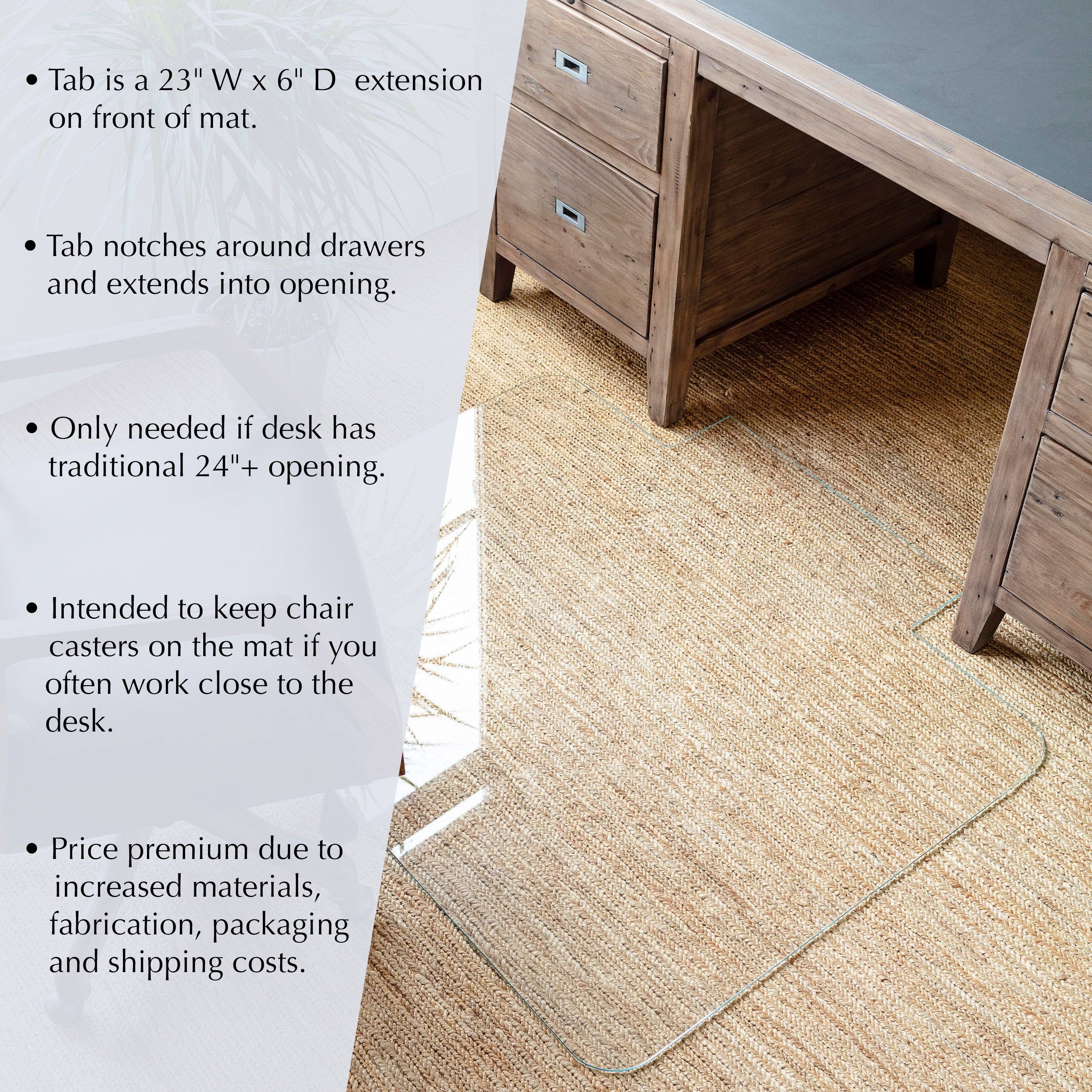 Vitrazza Glass Chair Mat Nano Tech Coating Tempered Glass 46x22 x