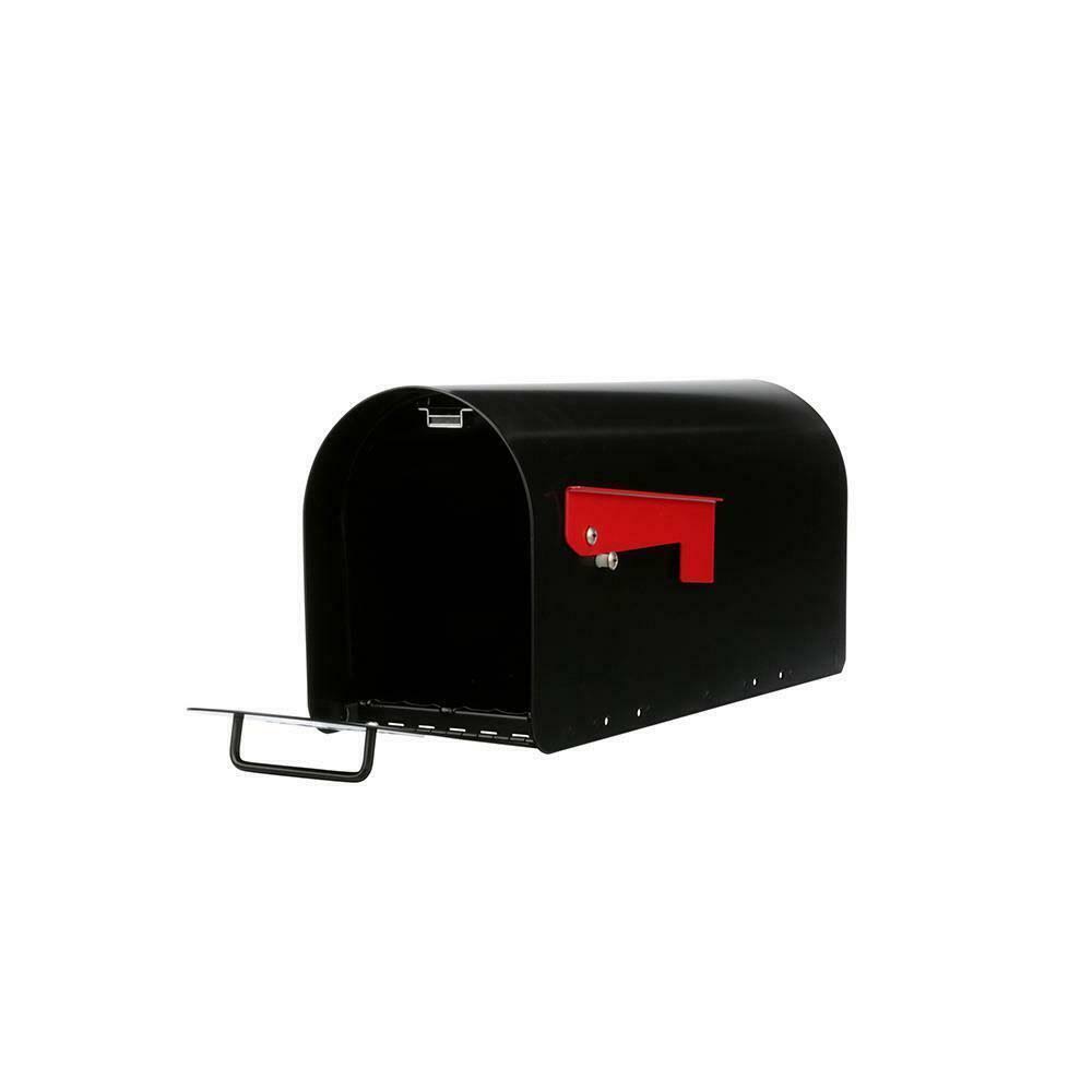 Ironside Large, Steel, Post Mount Mailbox, Black Gibraltar Mailboxes