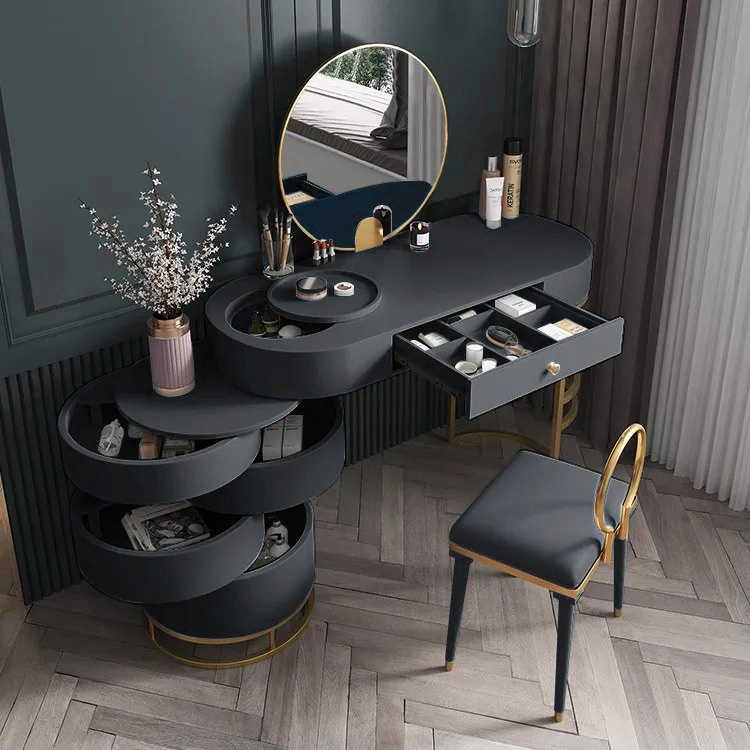 💗This is the perfect gift!🎁Black Makeup Vanity Dressing Table with